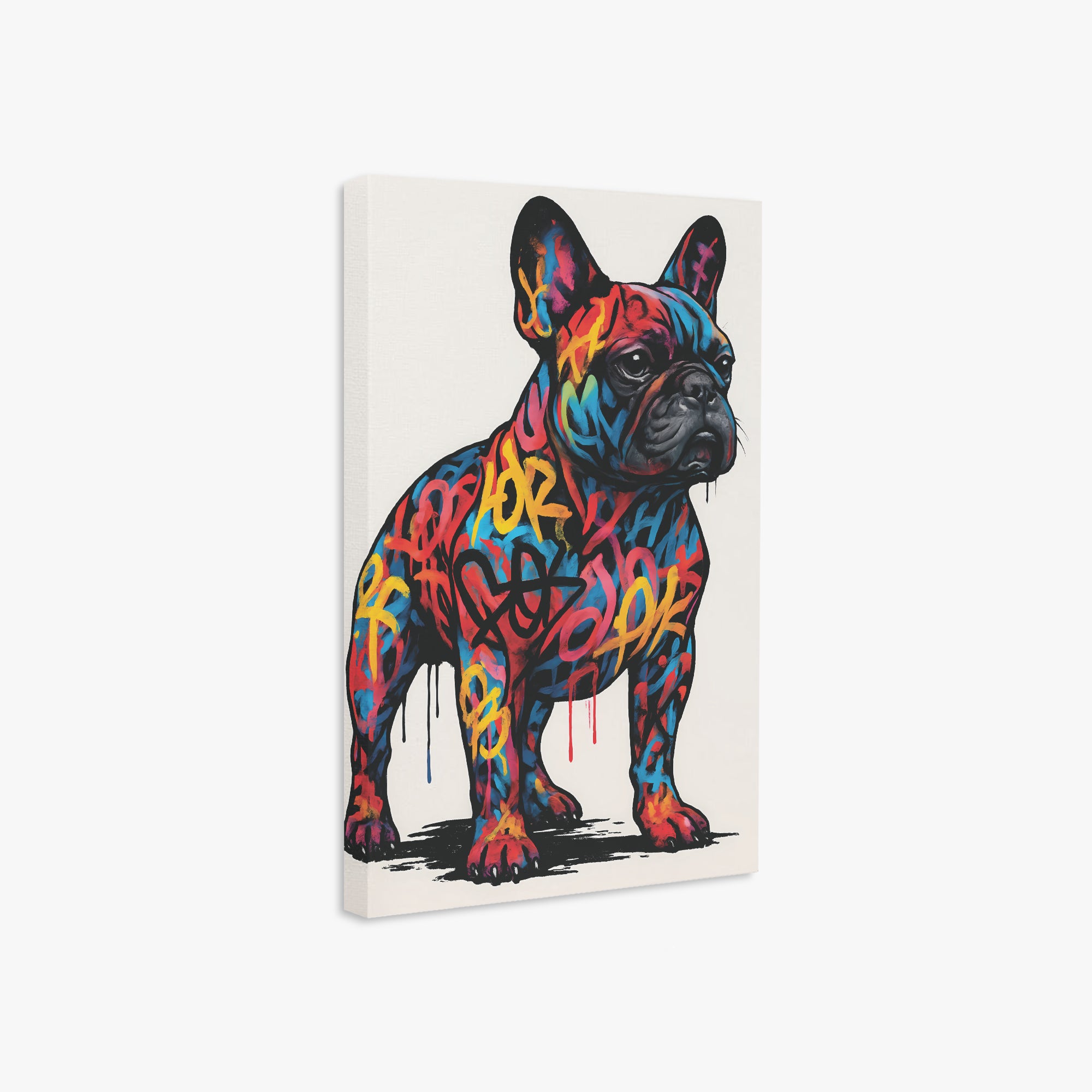 Bandit - Vertical Canvas Painting for Frenchie Enthusiasts-fadou