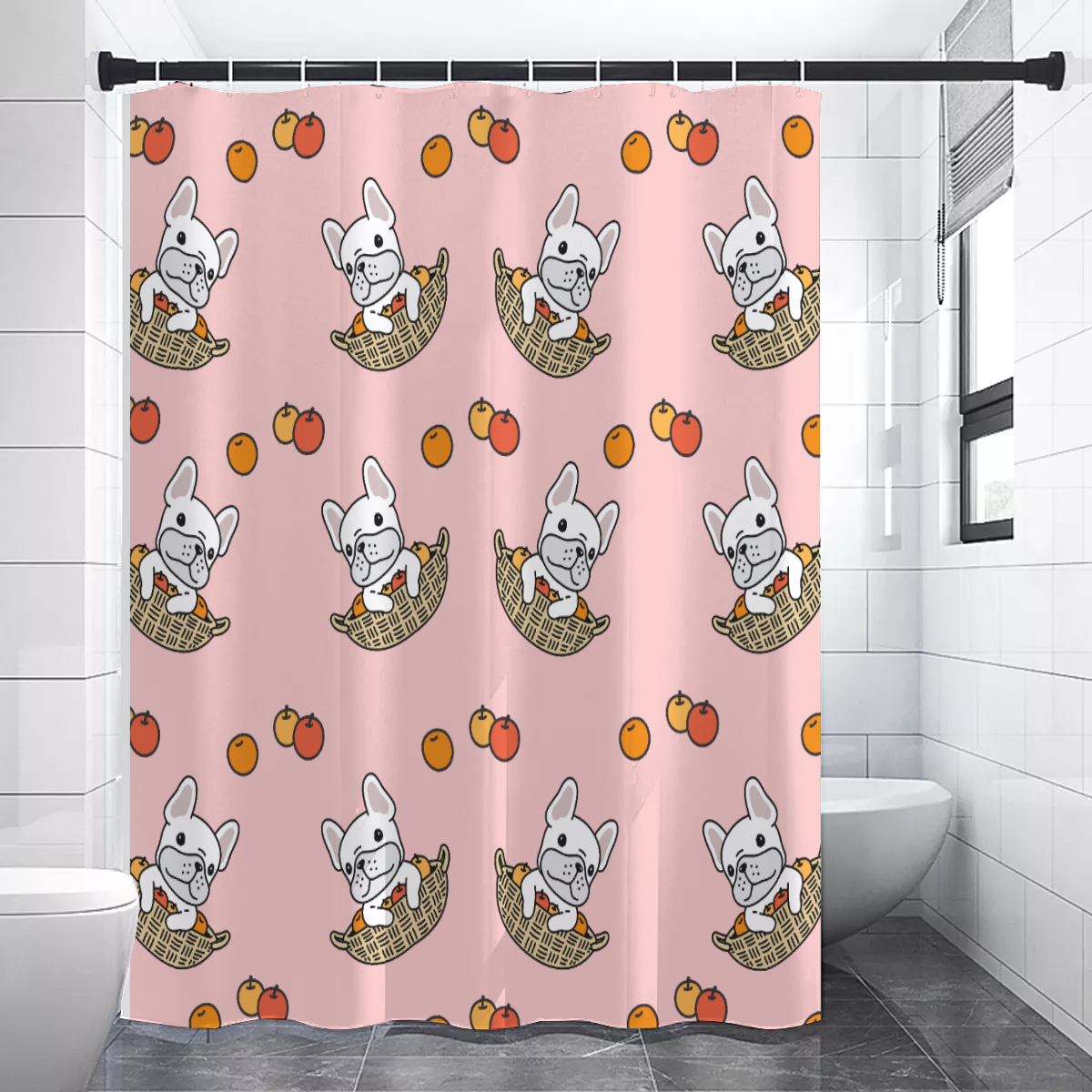 COOPER French Bulldog Bathroom Curtain for Dog Park Days-fadou
