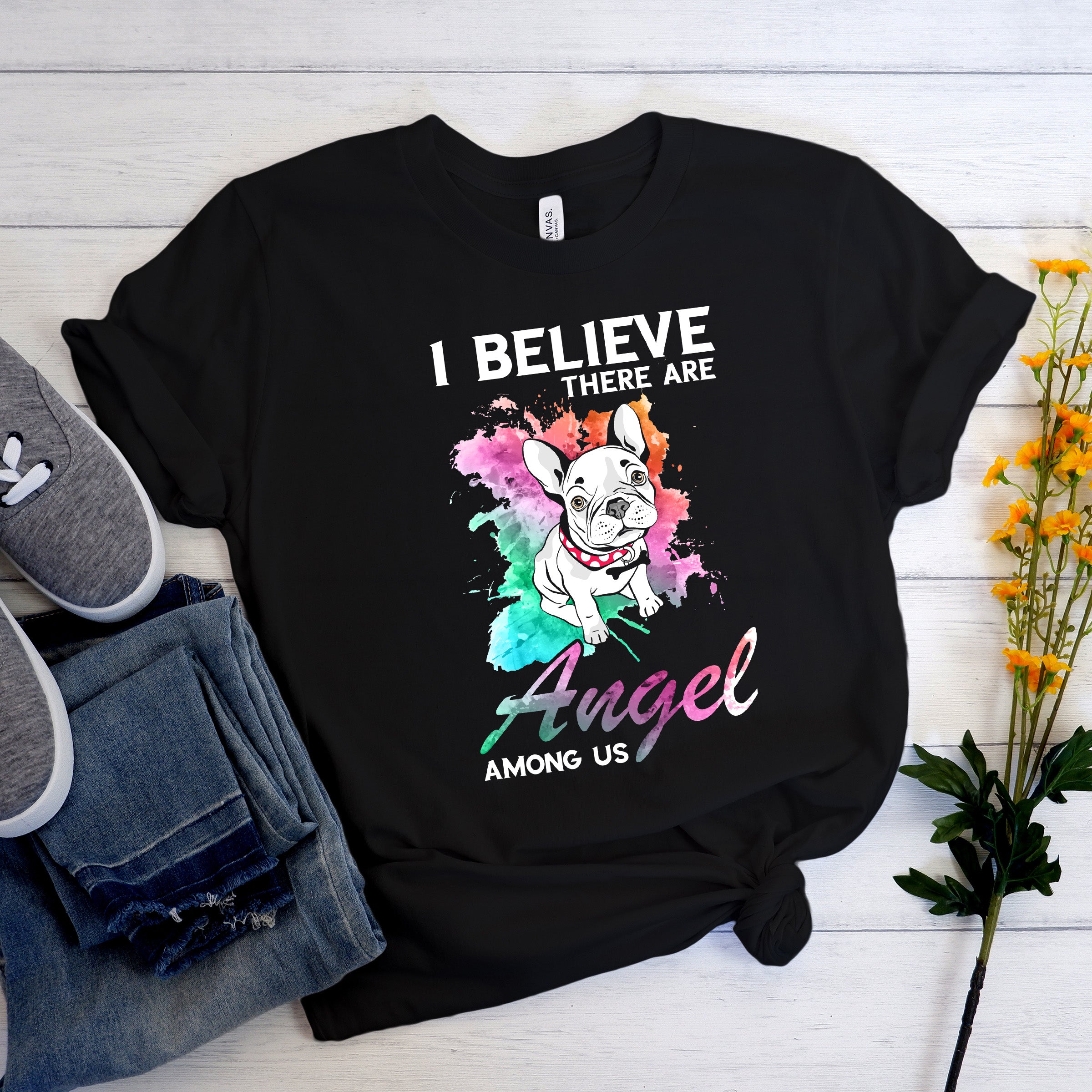 Frenchie Angel - Unisex T-Shirt for Frenchie Enthusiasts-fadou