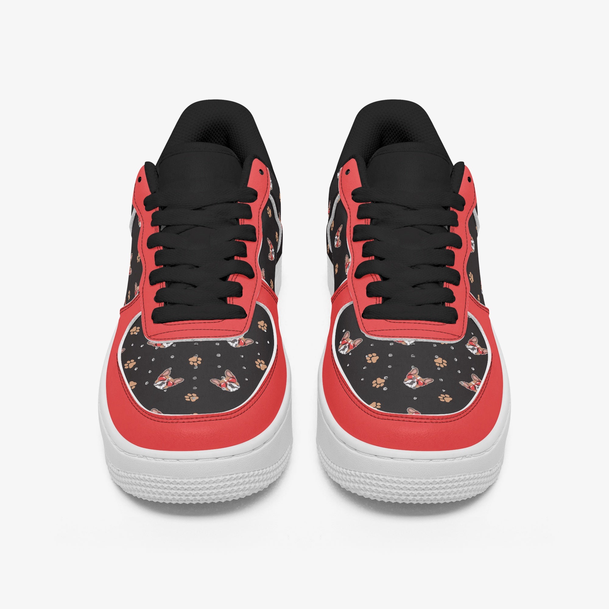 French Bulldog Leather Classic Sneakers for Bulldog Owners-fadou