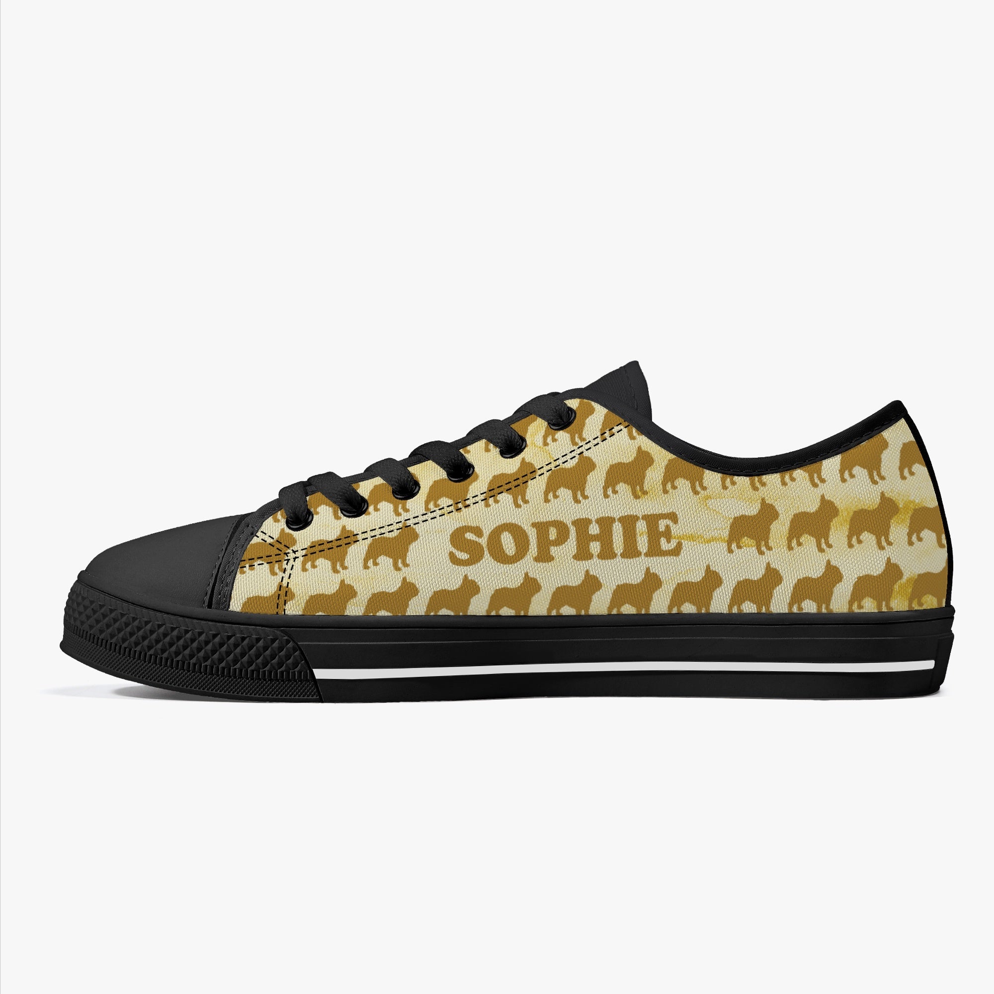 Frenchie Personalized Classic Sneakers for Dog Park Days-fadou