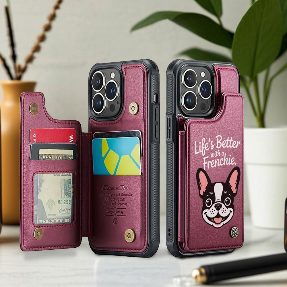 Lucy French Bulldog Bifold Wallet for Frenchie Enthusiasts-fadou