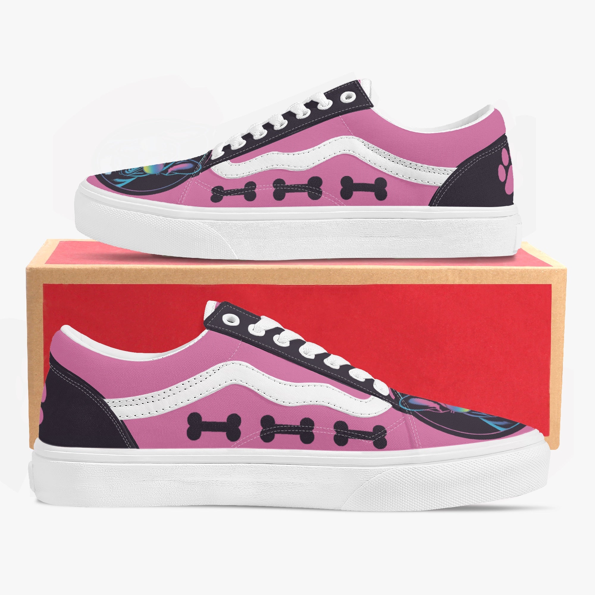 Low-Top Trendy Canvas Sneakers for Frenchie Enthusiasts-fadou