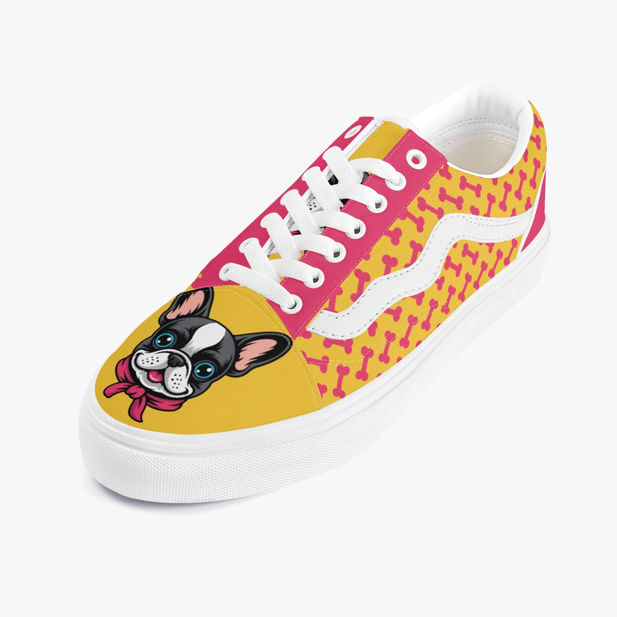 Low-Top Trendy Classic Sneakers for Frenchie Enthusiasts-fadou