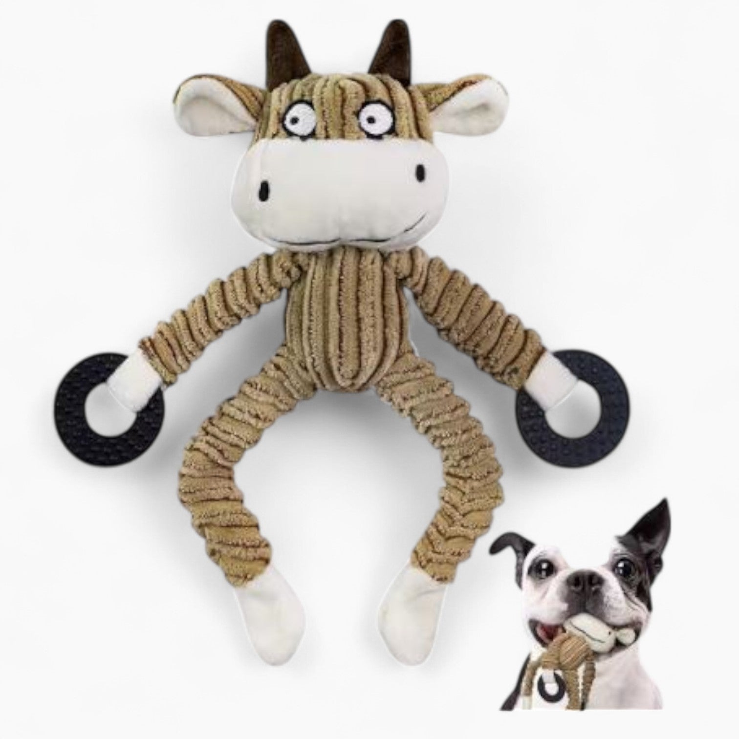 French Bulldog Plush Interactive Toy for Flat-Face Breeds-fadou