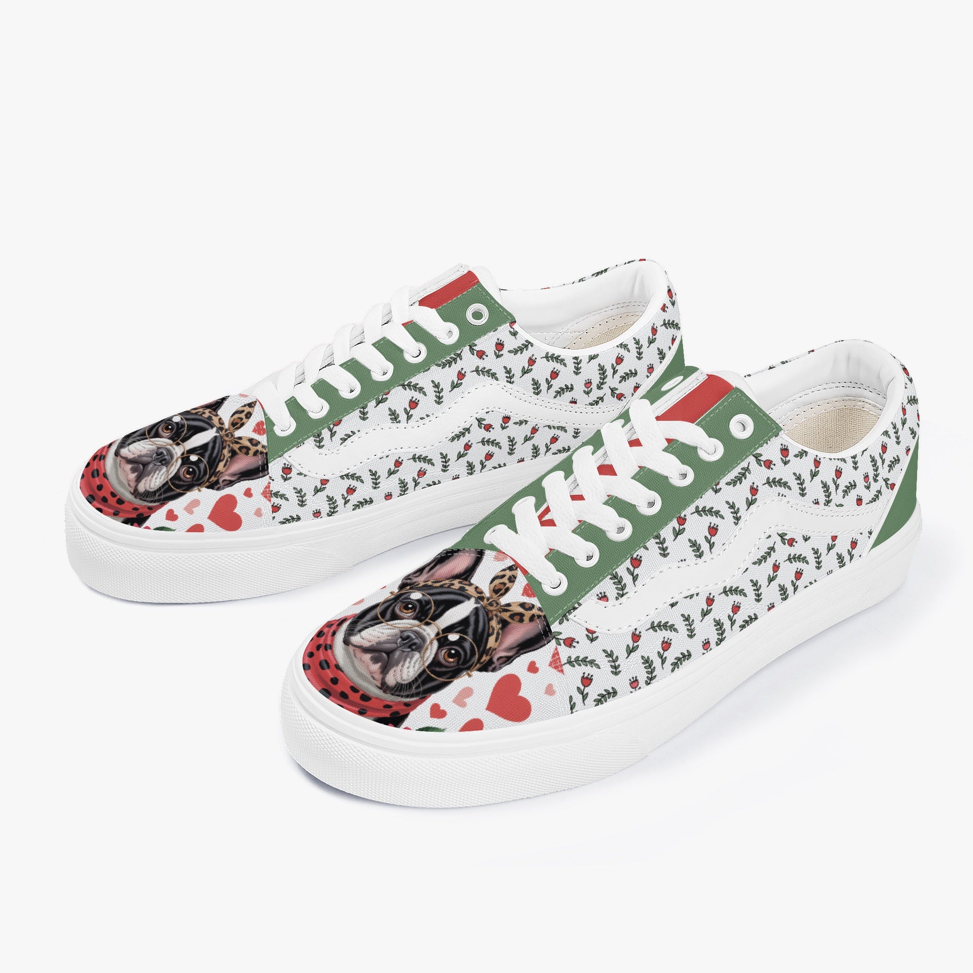French Bulldog Trendy Canvas Sneakers for Everyday Wear-fadou