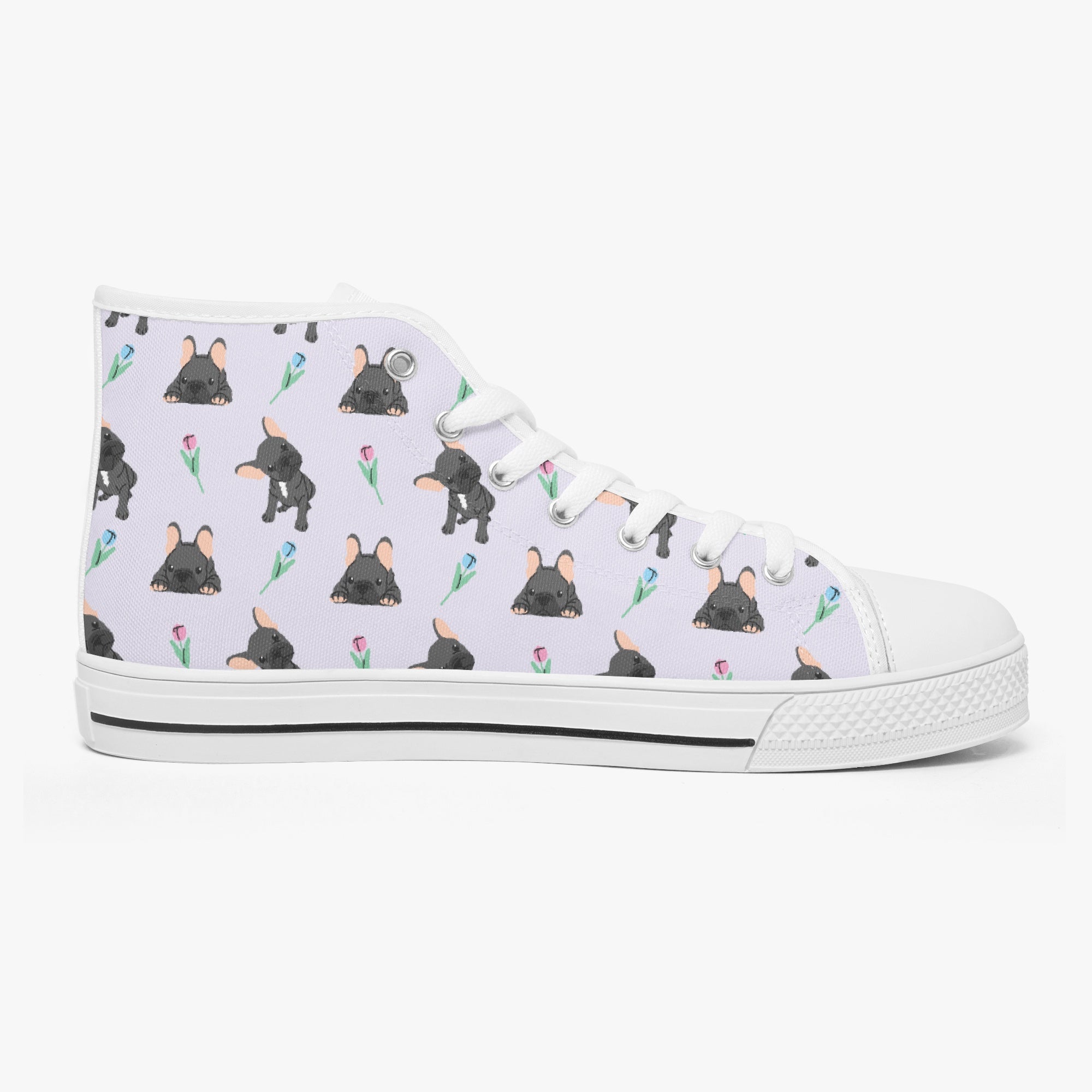 Charlotte Classic High-Top Shoes for Frenchie Enthusiasts-fadou