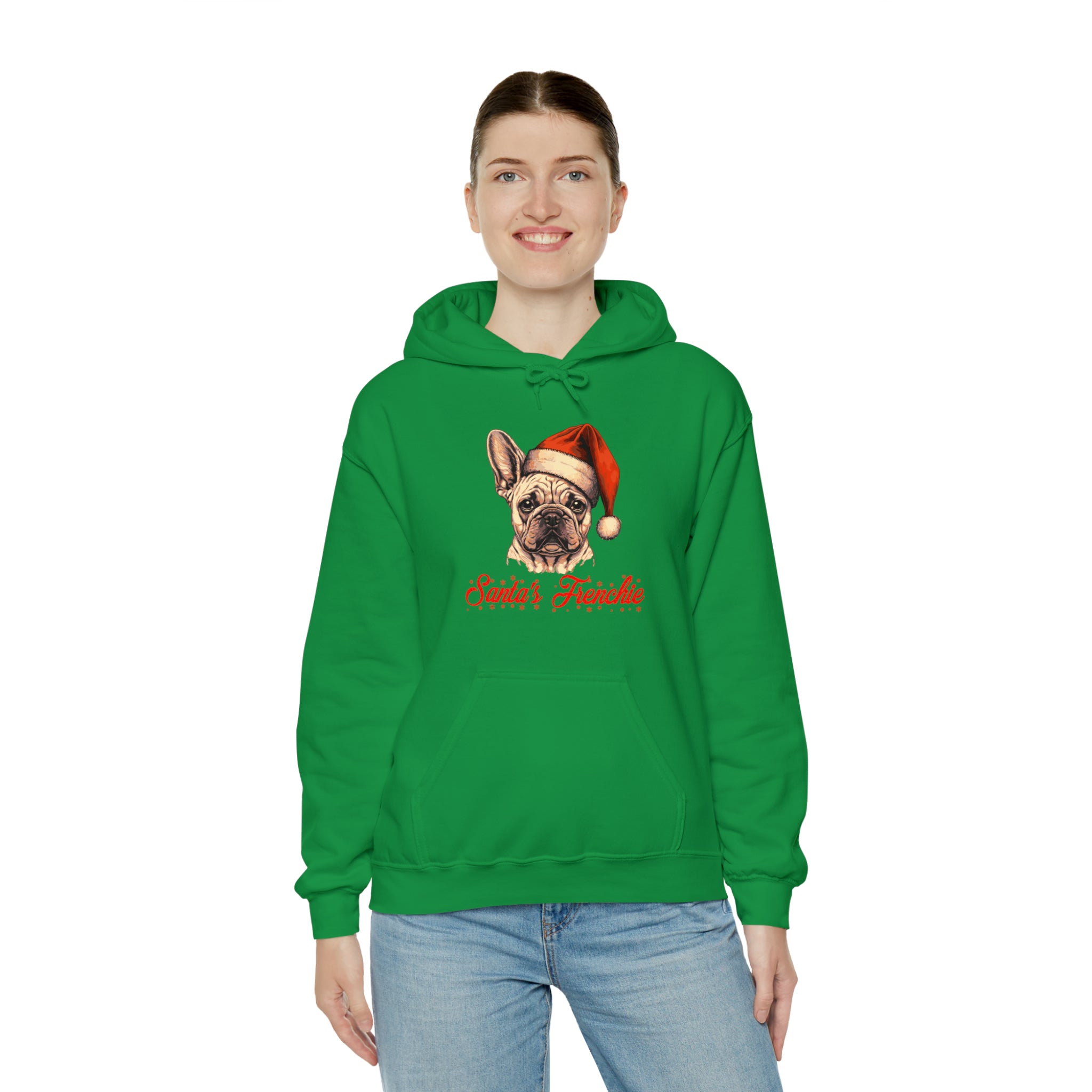 Santa's Frenchie Unisex Hoodie for Daily Walks and Play-fadou