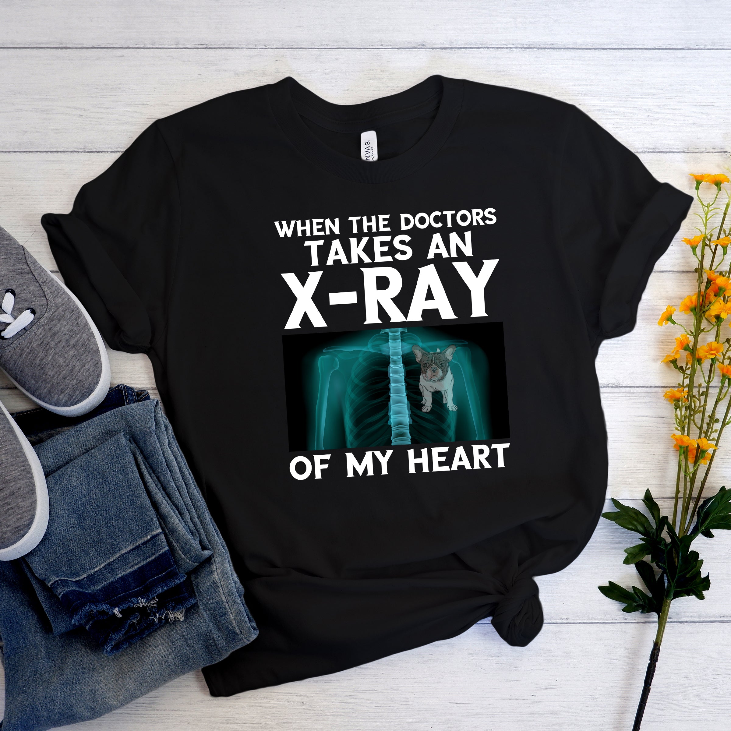 Frenchie X-Ray - Unisex T-Shirt for Frenchie Enthusiasts-fadou