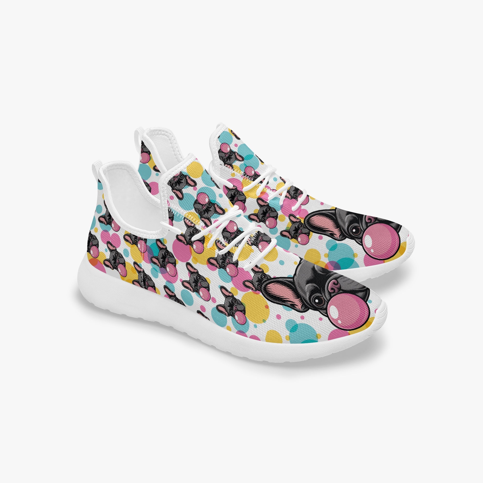 French Bulldog Denim Classic Sneakers for Frenchie Fans-fadou