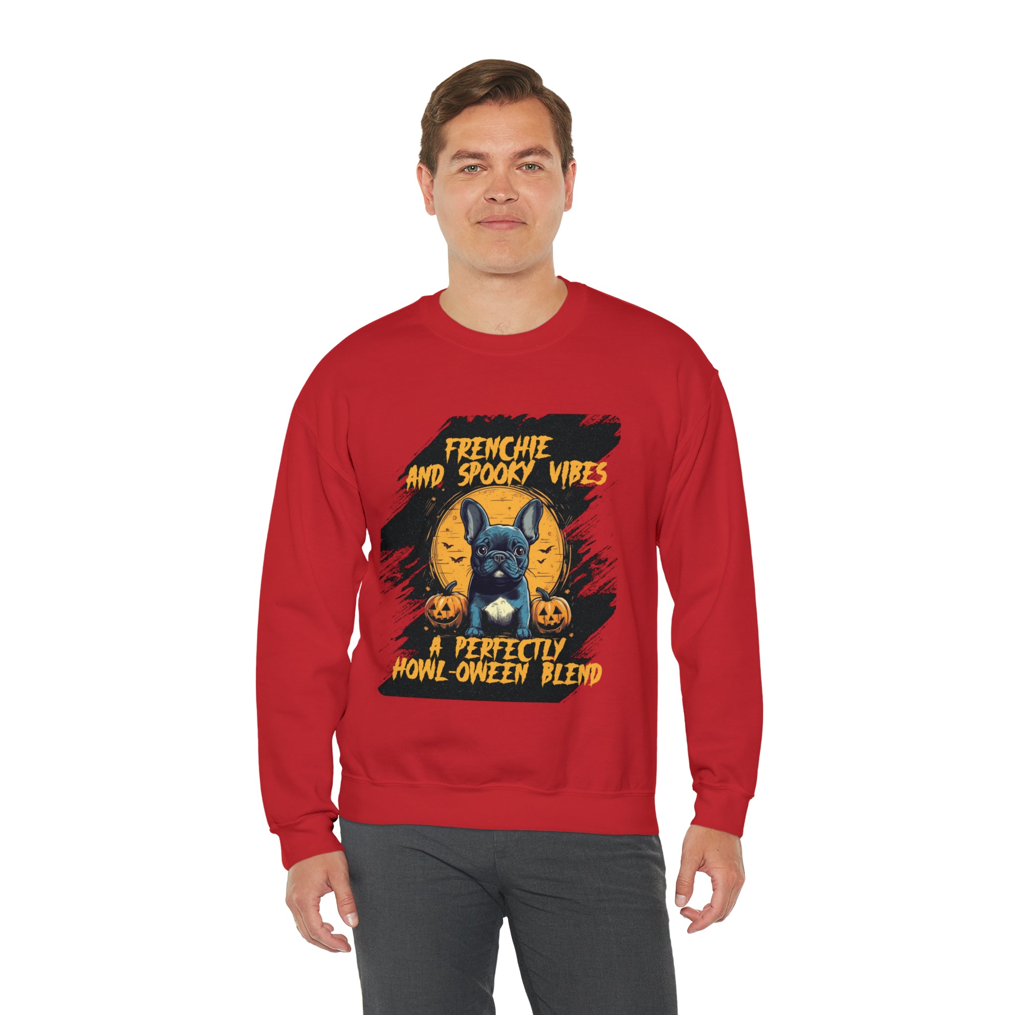Spooky Halloween Fleece Hoodie for Frenchie Enthusiasts-fadou