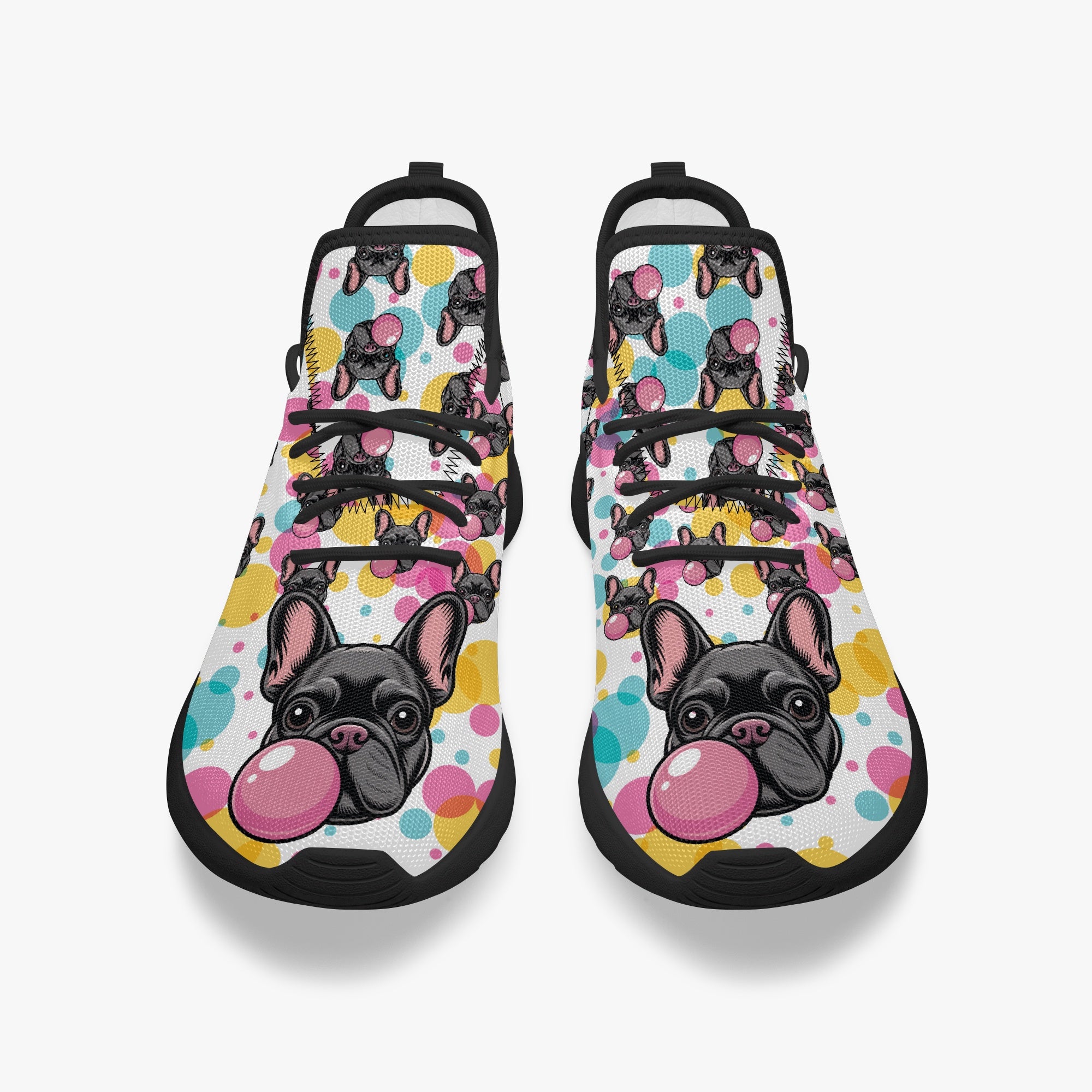French Bulldog Denim Classic Sneakers for Frenchie Fans-fadou