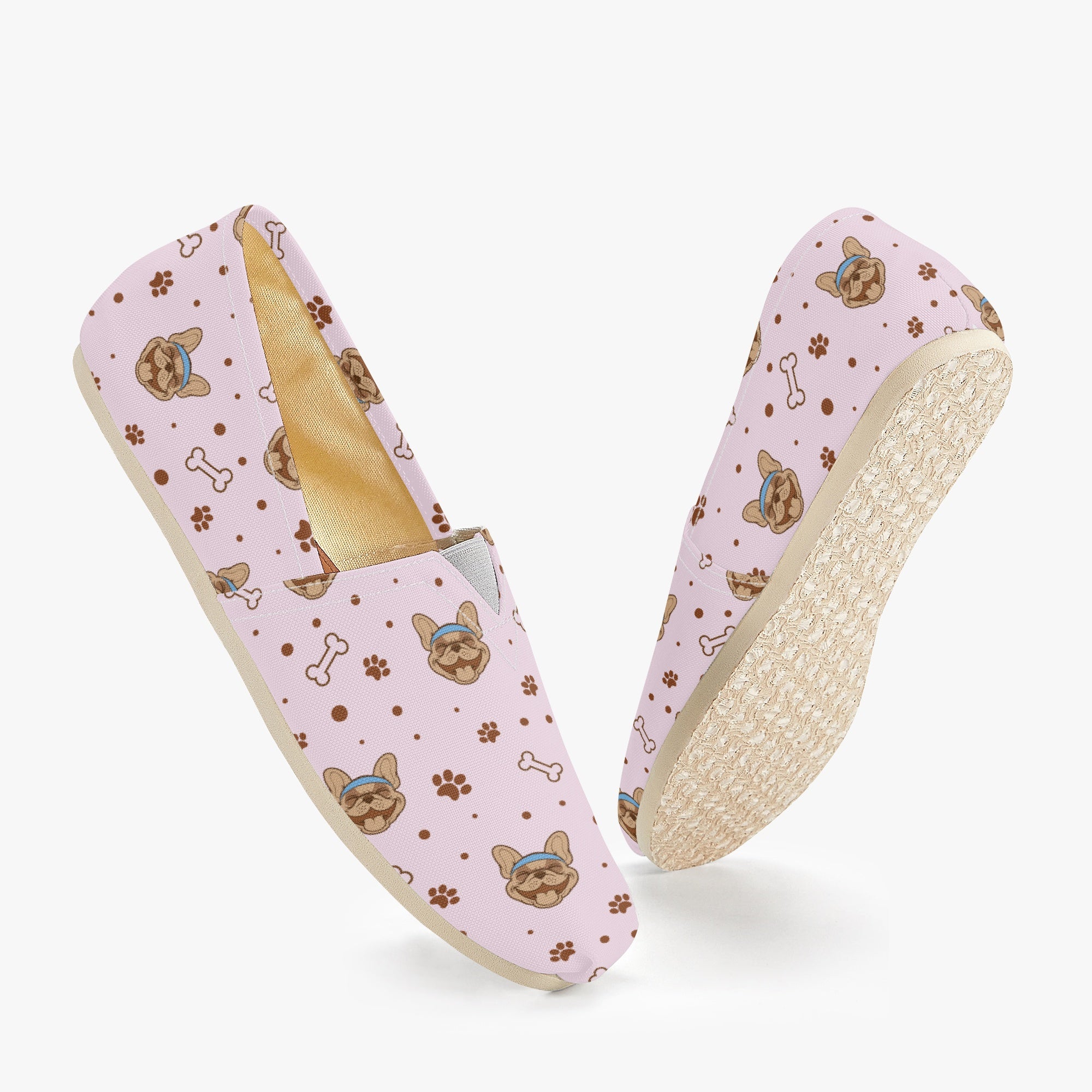 French Bulldog Casual Canvas Sneakers for Dog Moms & Dads-fadou