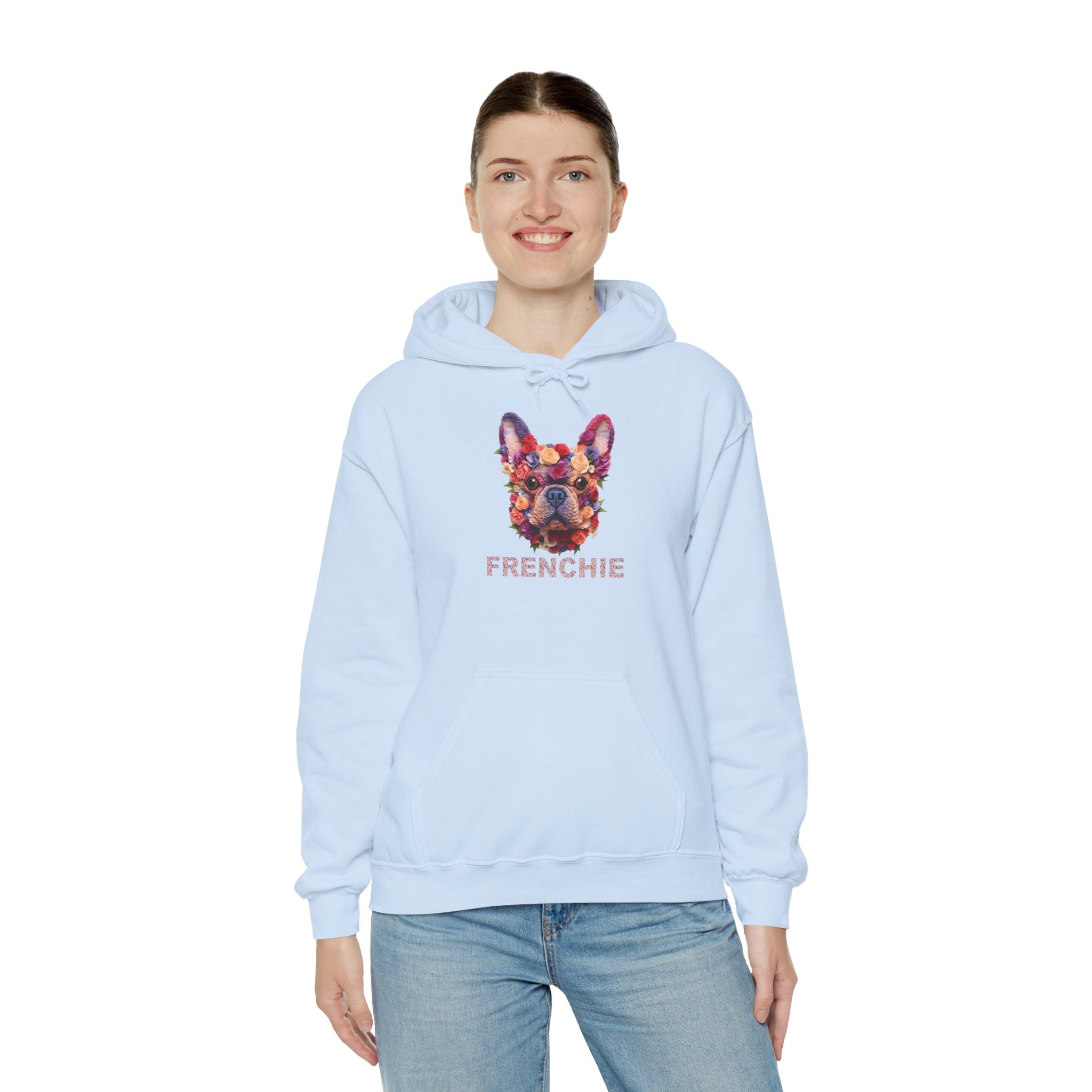Flowers French Bulldog Dog Mom Hoodie for Bulldog Owners-fadou