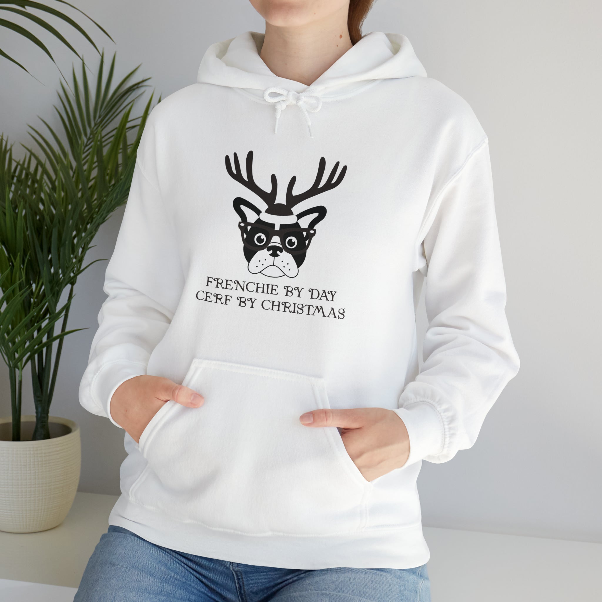 Frenchie by Day Unisex Hoodie for Travel Comfort and Safety-fadou
