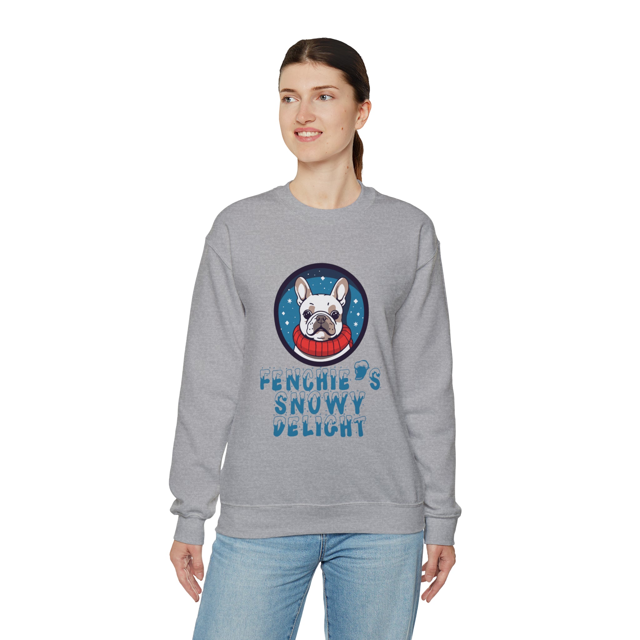 Snowy French Bulldog Pet Parent Pullover for Everyday Wear-fadou