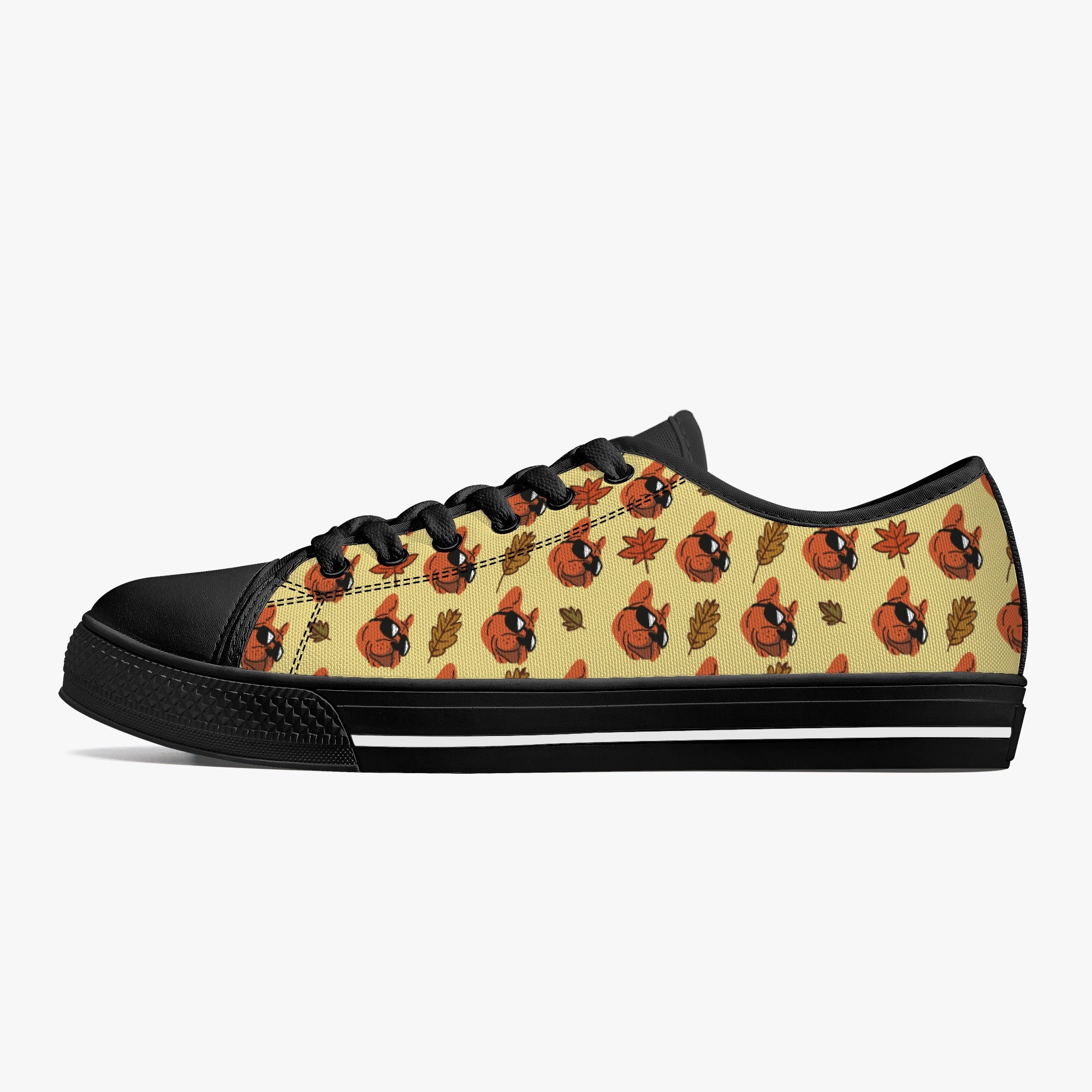 Low-Top Classic Casual Footwear for Frenchie Enthusiasts-fadou