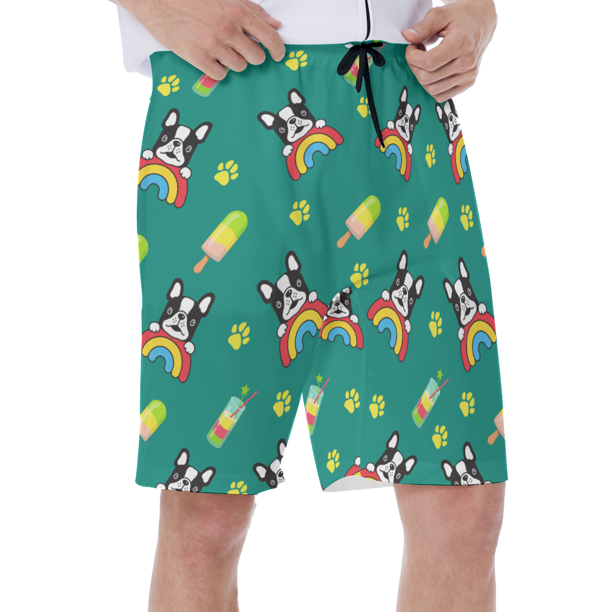 OSCAR - Men's Beach Shorts for Frenchie Fans Everywhere-fadou