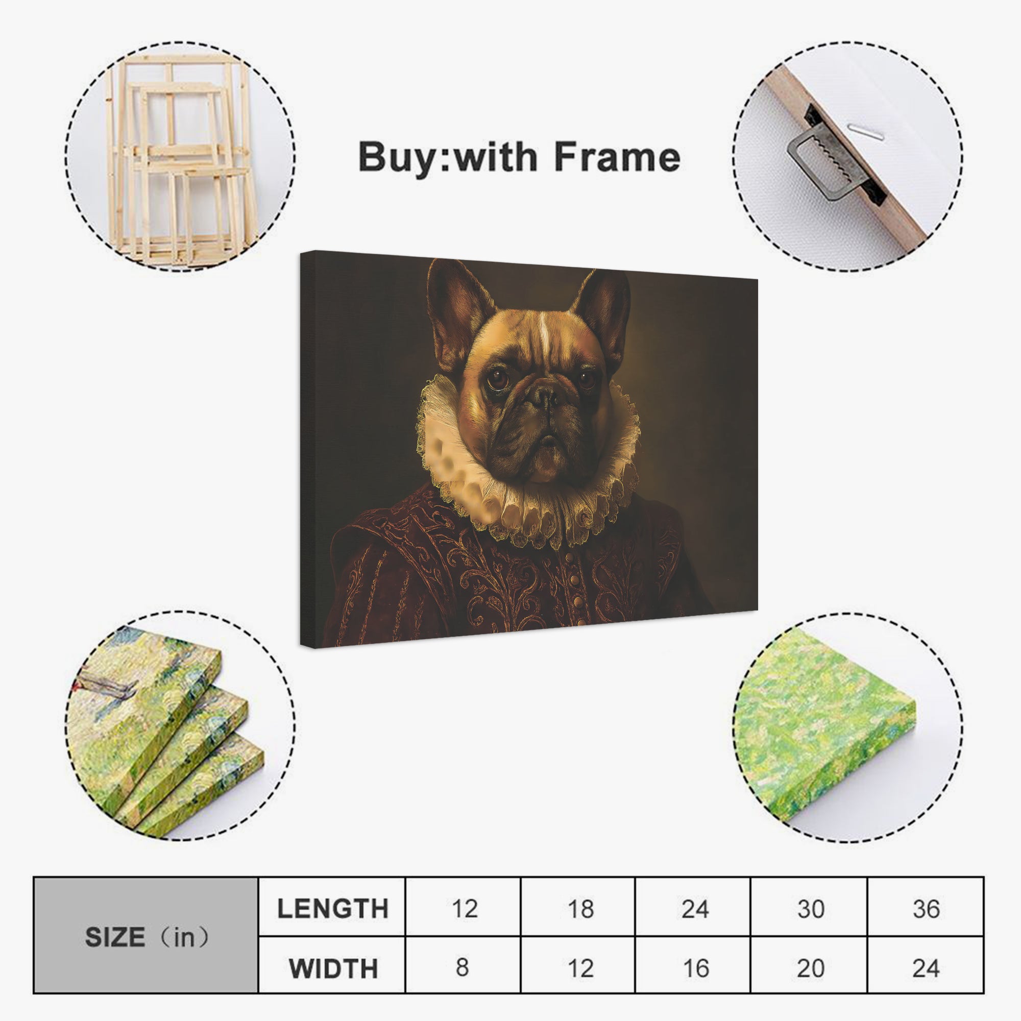 French Bulldog Adorable Canvas Wall Art for Pet Culture-fadou