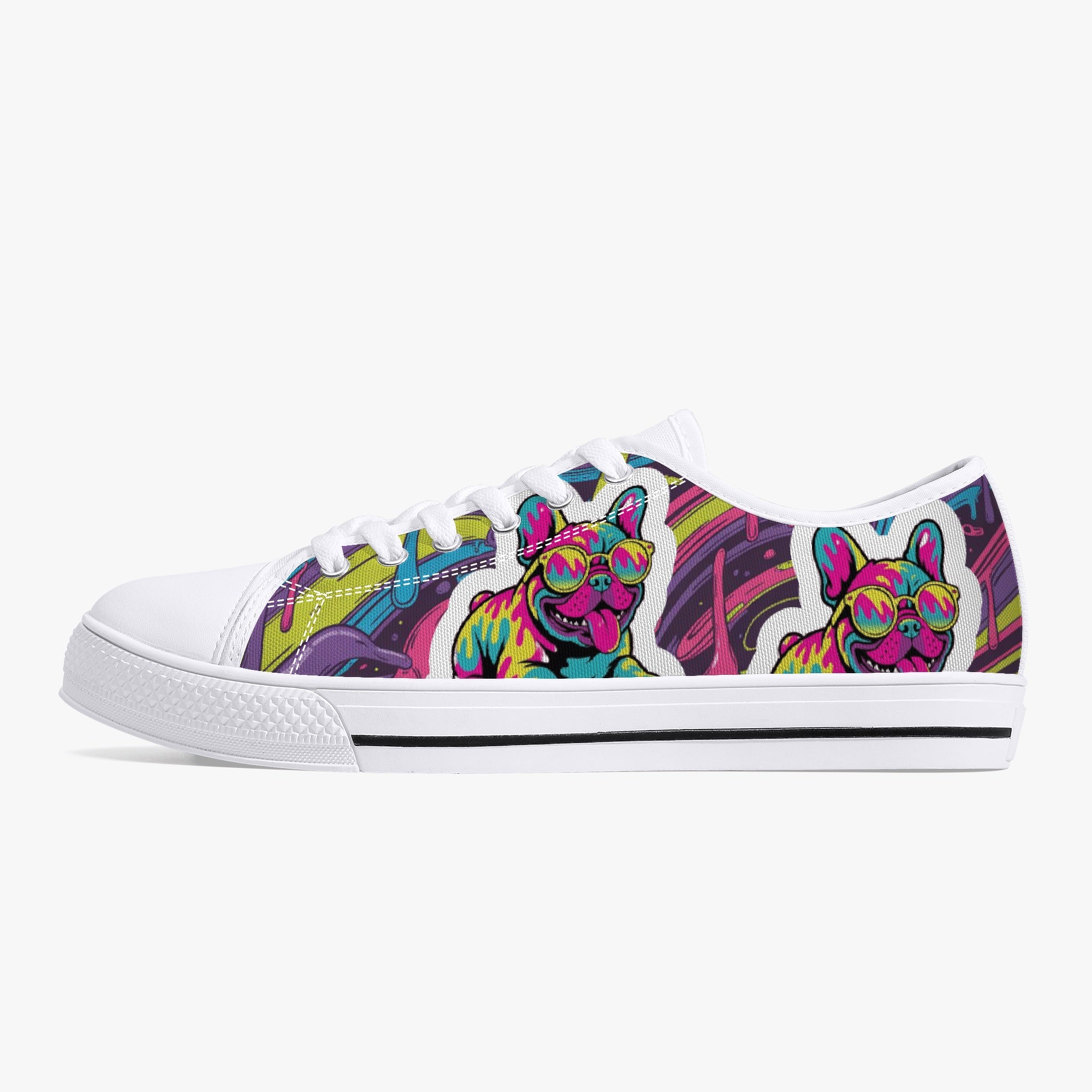 French Bulldog Low-Top Casual Footwear for Dog Park Days-fadou