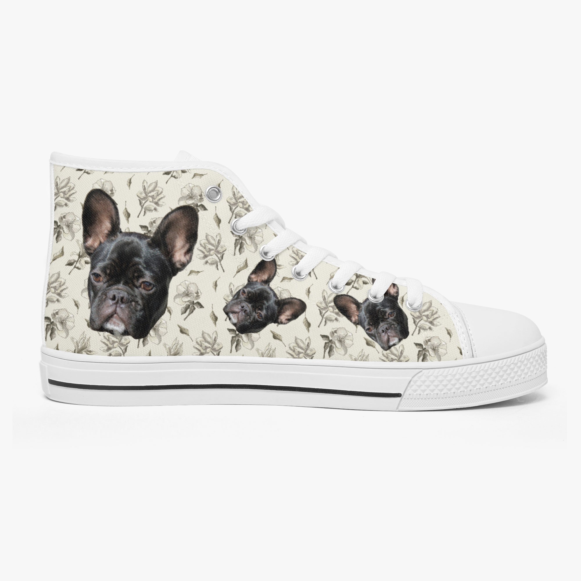French Bulldog Personalized Canvas Sneakers for Pet Parents-fadou