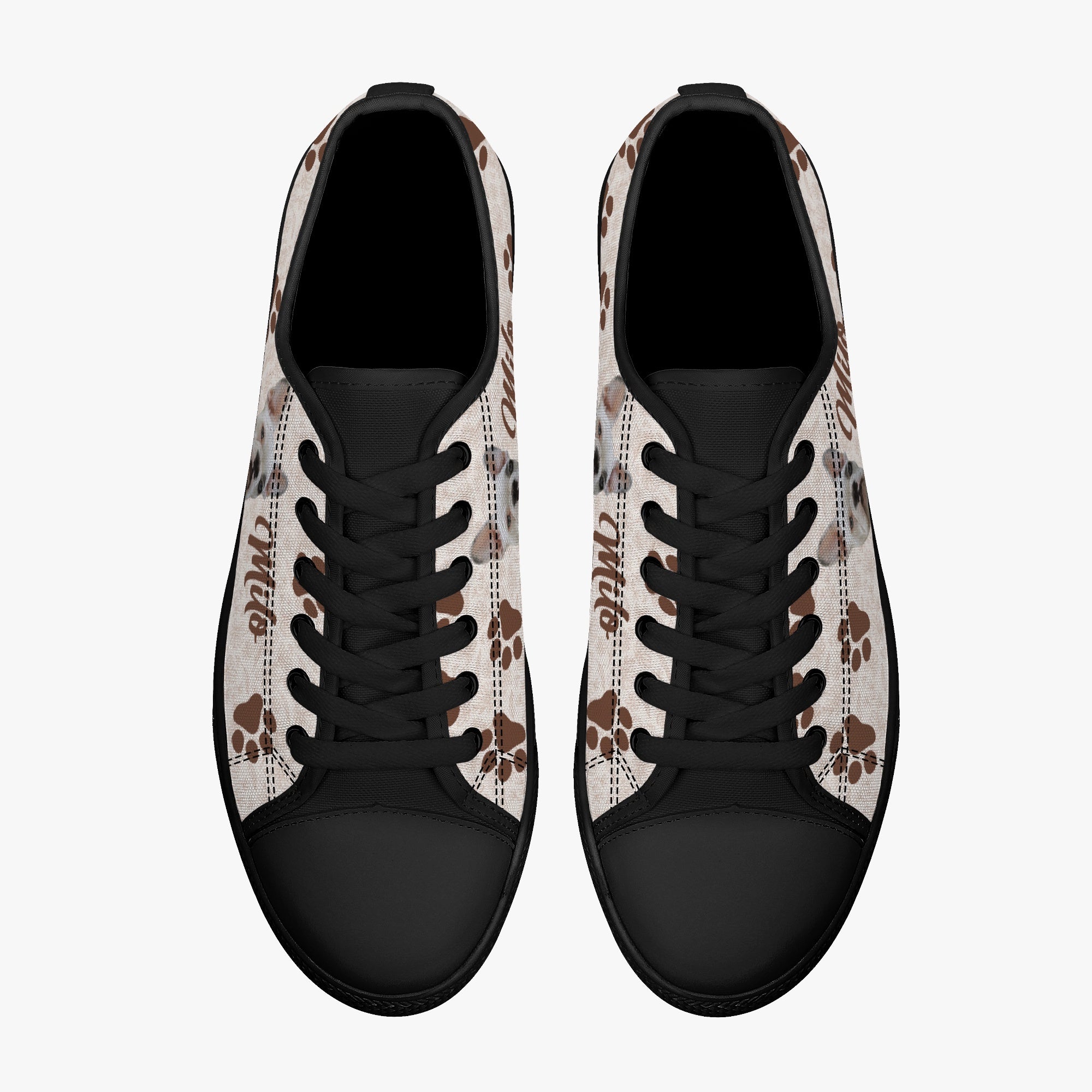 Frenchie Personalized Canvas Sneakers for Frenchie Fans-fadou