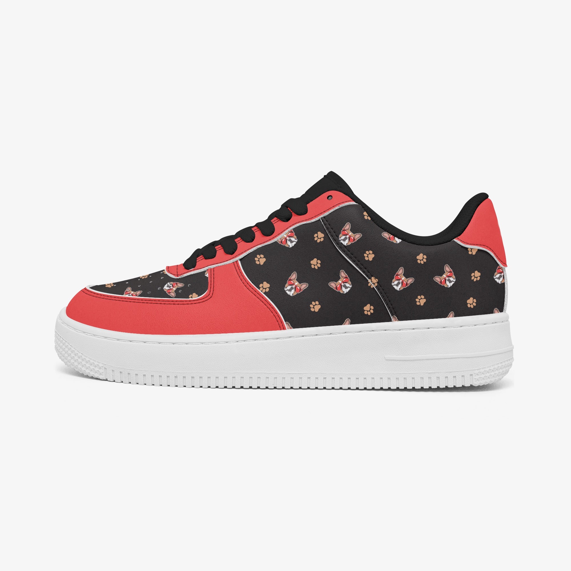 French Bulldog Leather Classic Sneakers for Bulldog Owners-fadou