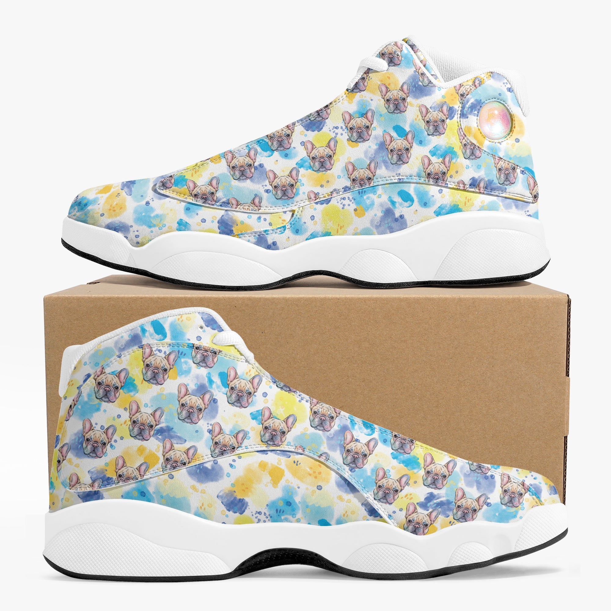 Chopper French Bulldog Canvas Sneakers for Bulldog Owners-fadou