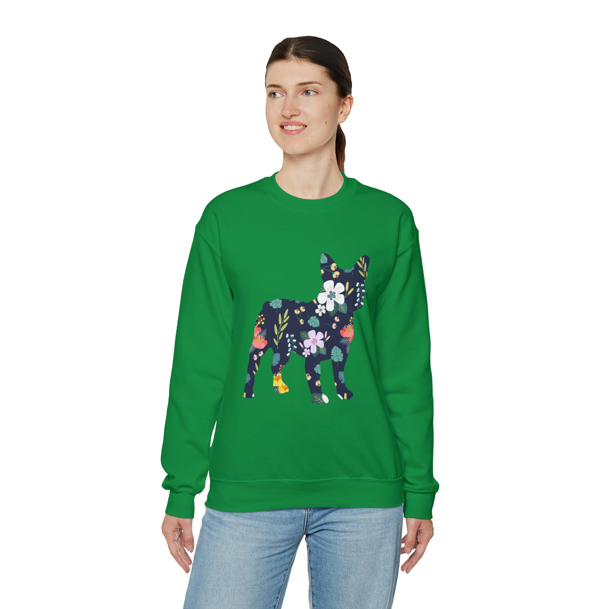 Floral French Bulldog Dog Mom Hoodie for Dog Moms & Dads-fadou
