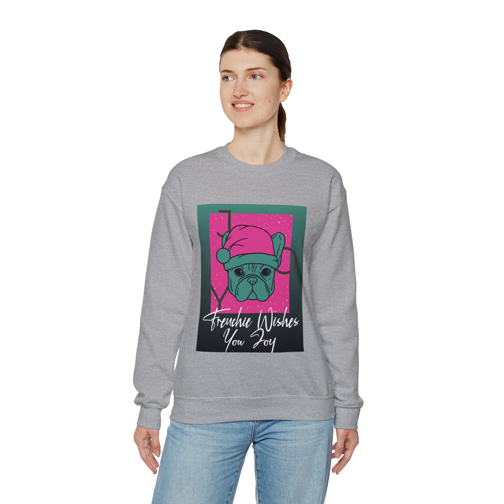 Frenchie Wish Sweater - Unisex Sweatshirt for Flat-Face Breeds-fadou