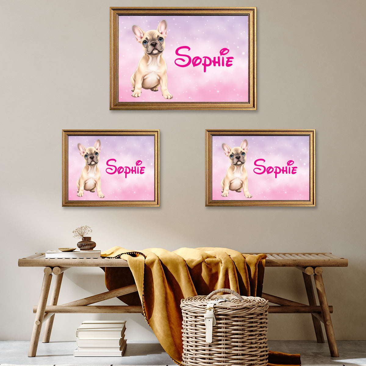 Frenchie Personalized Canvas Wall Art for Frenchie Enthusiasts-fadou