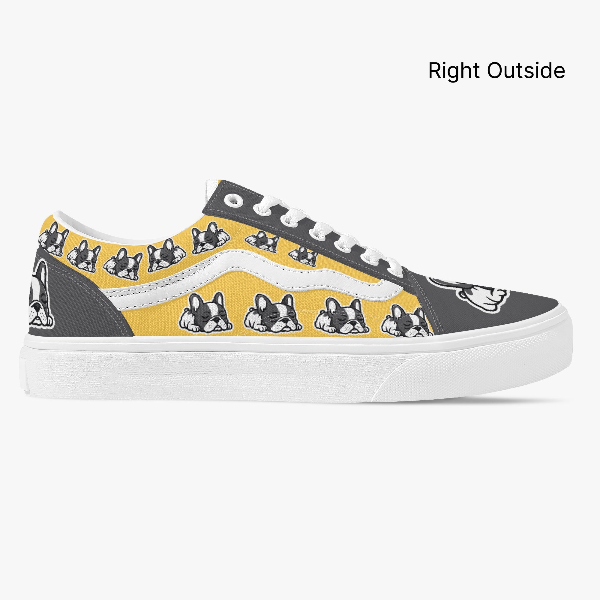 French Bulldog Trendy Canvas Sneakers for Frenchie Enthusiasts-fadou