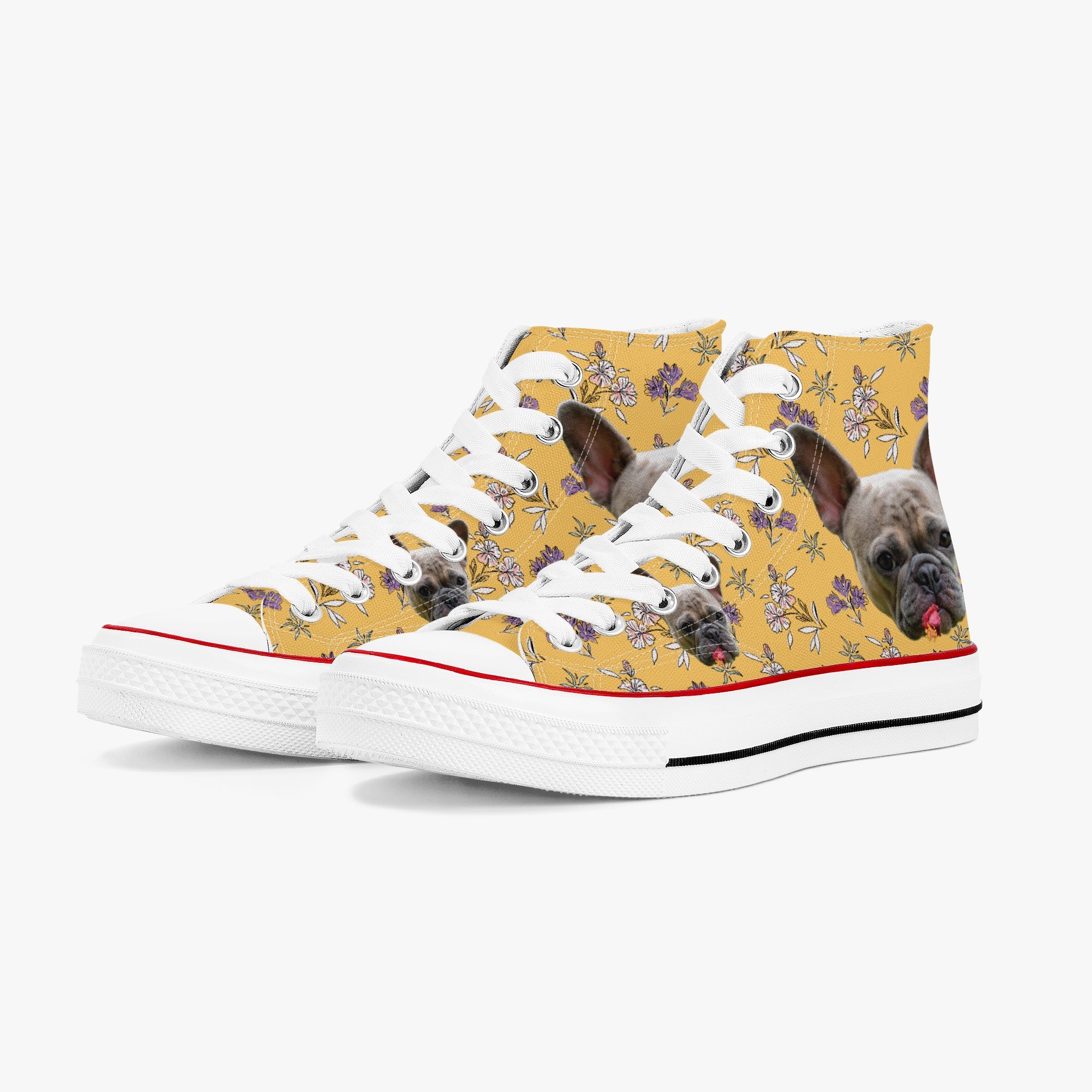 French Bulldog Personalized High-Top Shoes for Frenchie Enthusiasts-fadou