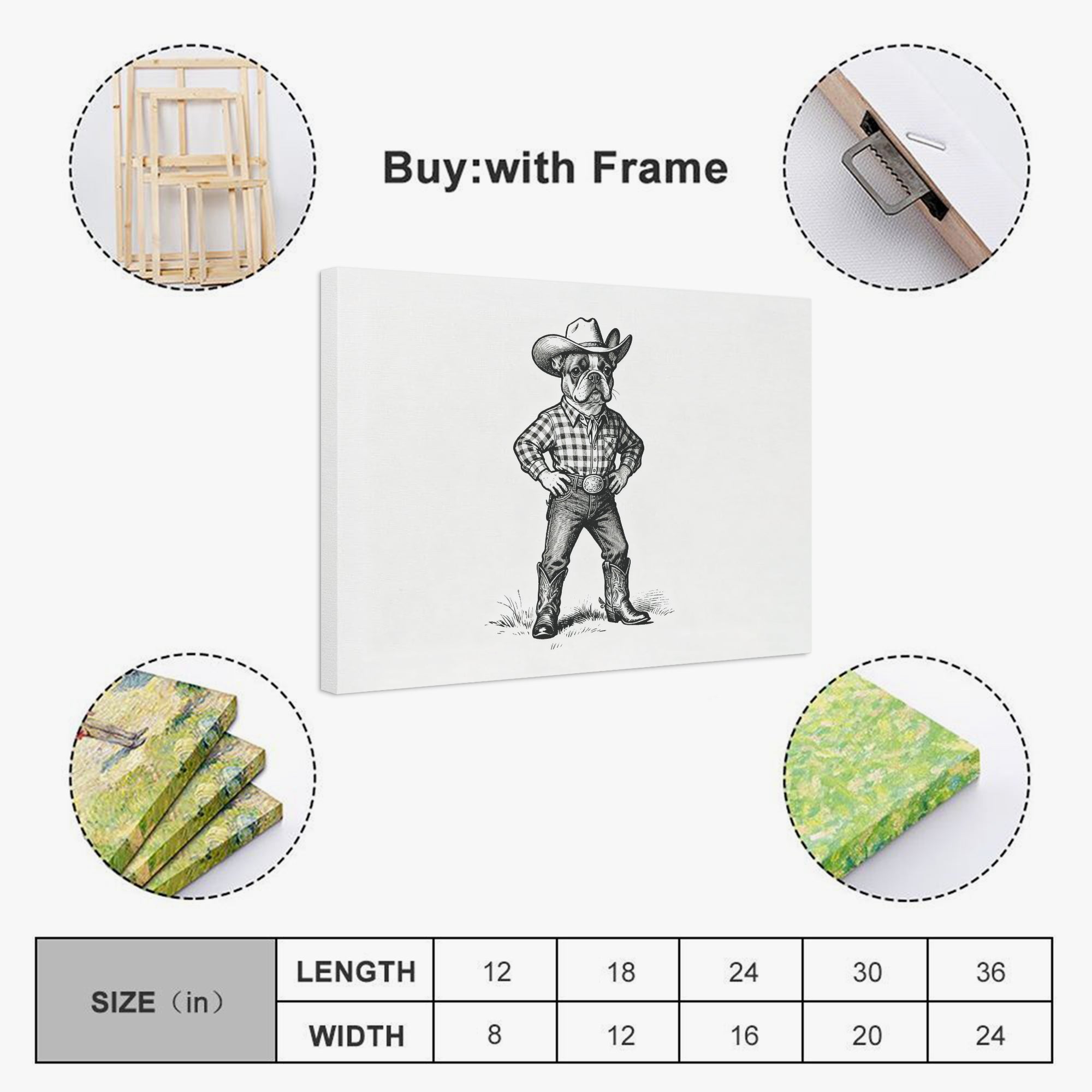 French Bulldog Adorable Decorative Canvas for Frenchie Fans-fadou