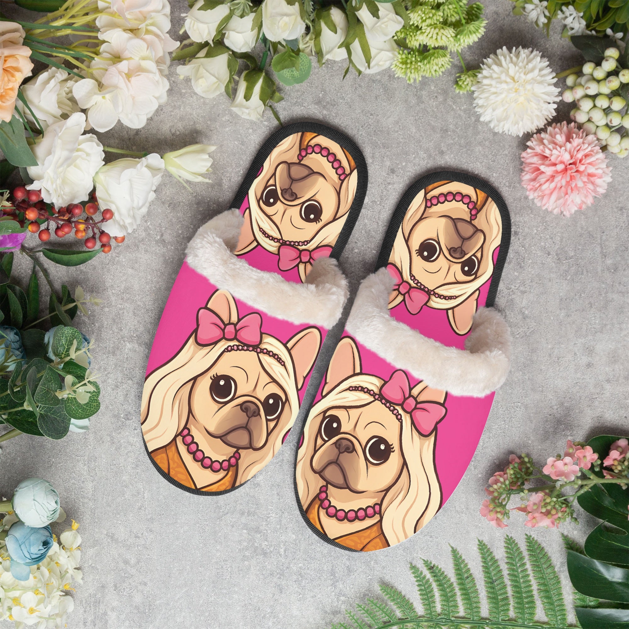 Frenchie Winter Soft House Shoes for Frenchie Enthusiasts-fadou