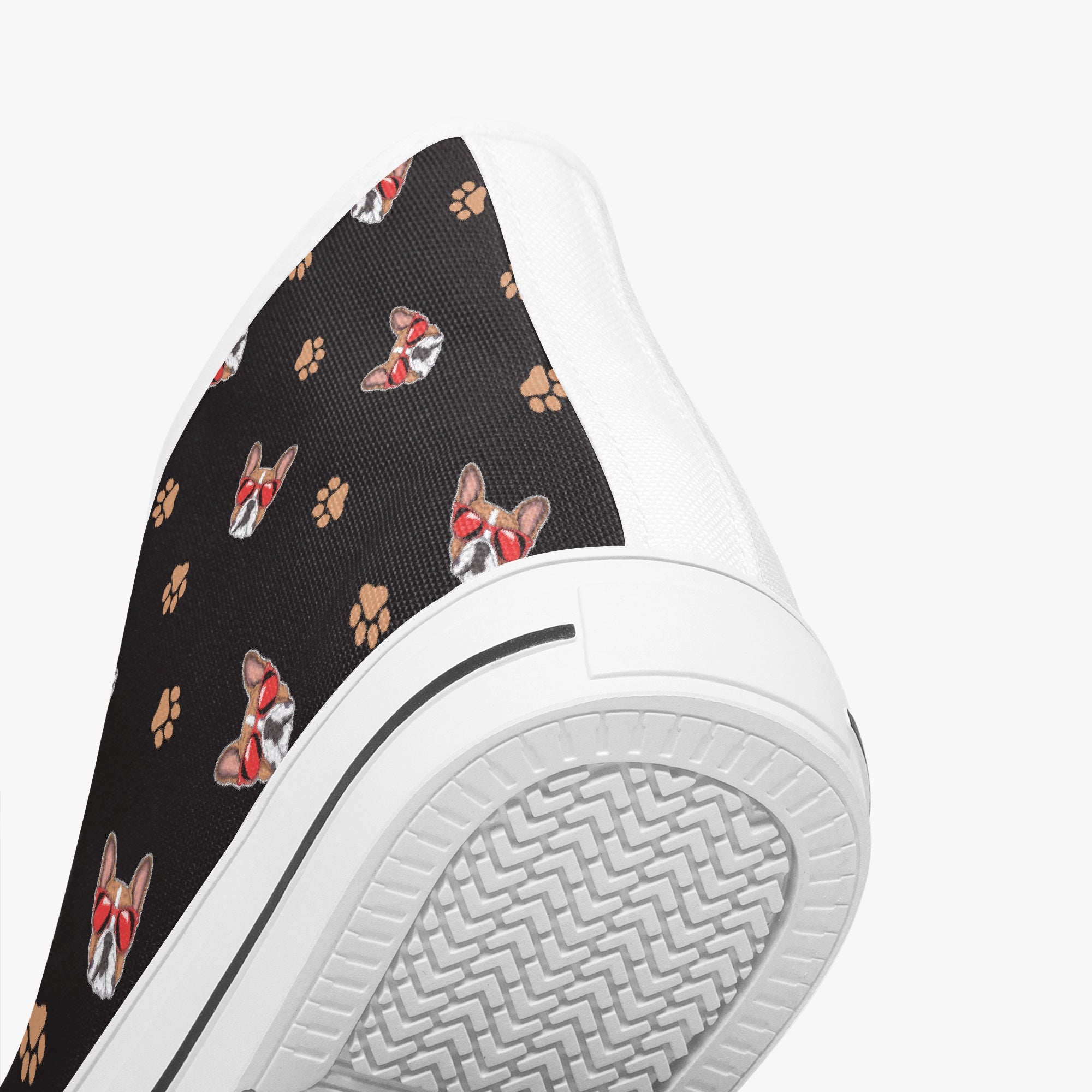 French Bulldog Classic Canvas Sneakers for Frenchie Fans-fadou