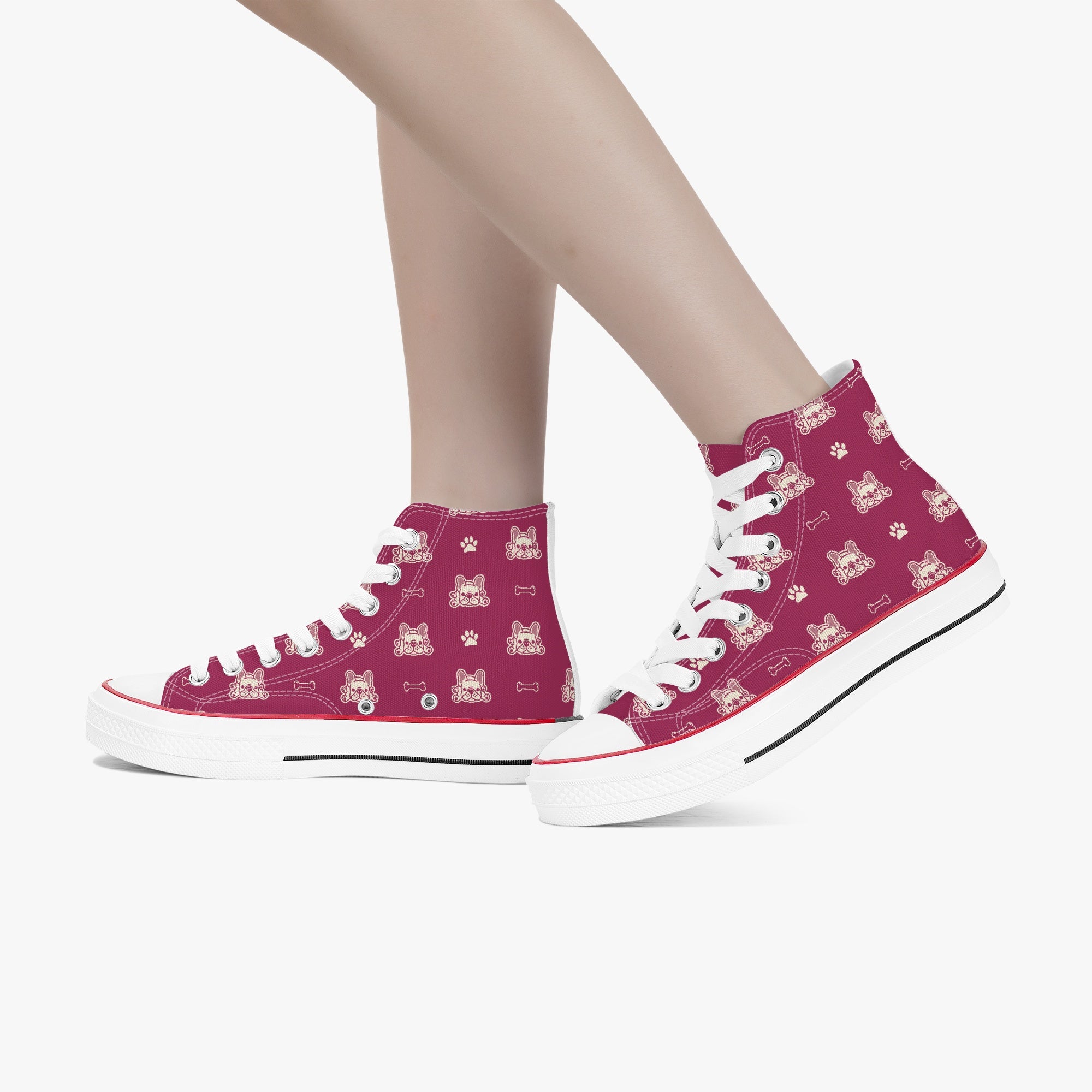 French Bulldog High-Top Casual Footwear for Bulldog Owners-fadou