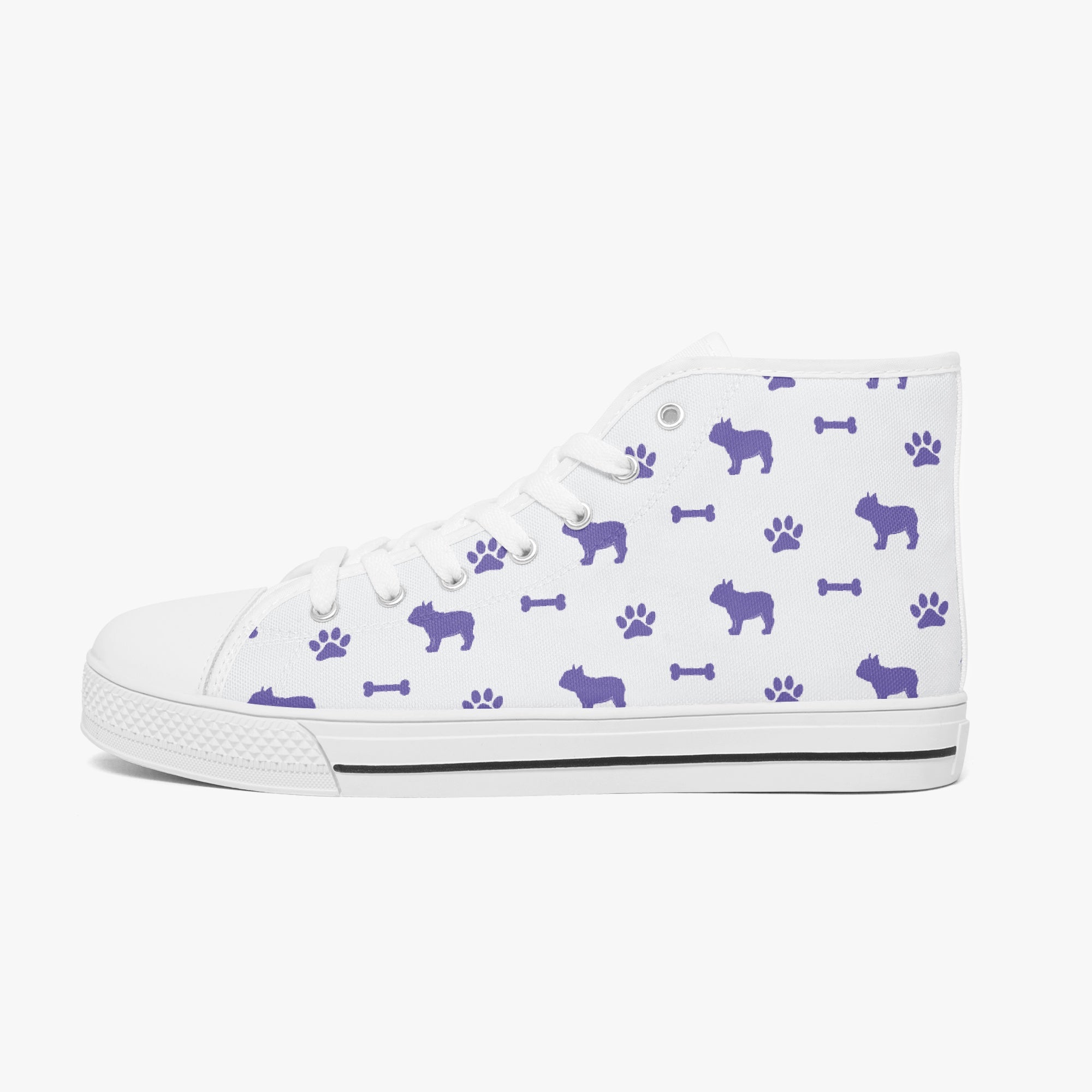 French Bulldog High-Top High-Top Shoes for Everyday Wear-fadou