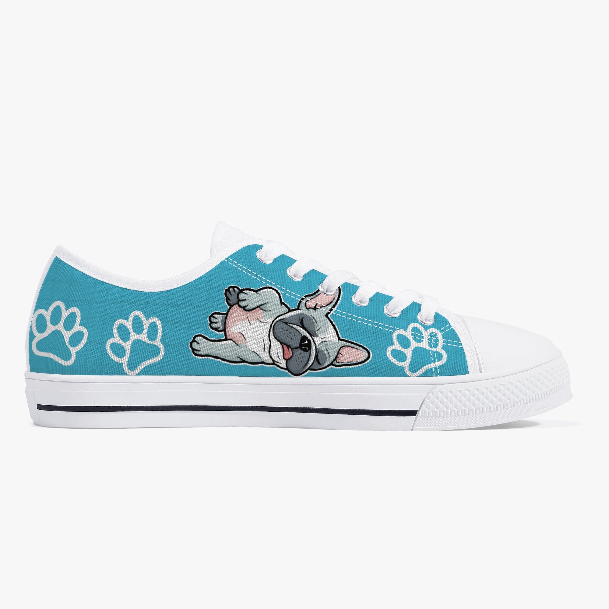 French Bulldog Classic High-Top Shoes for Dog Park Days-fadou