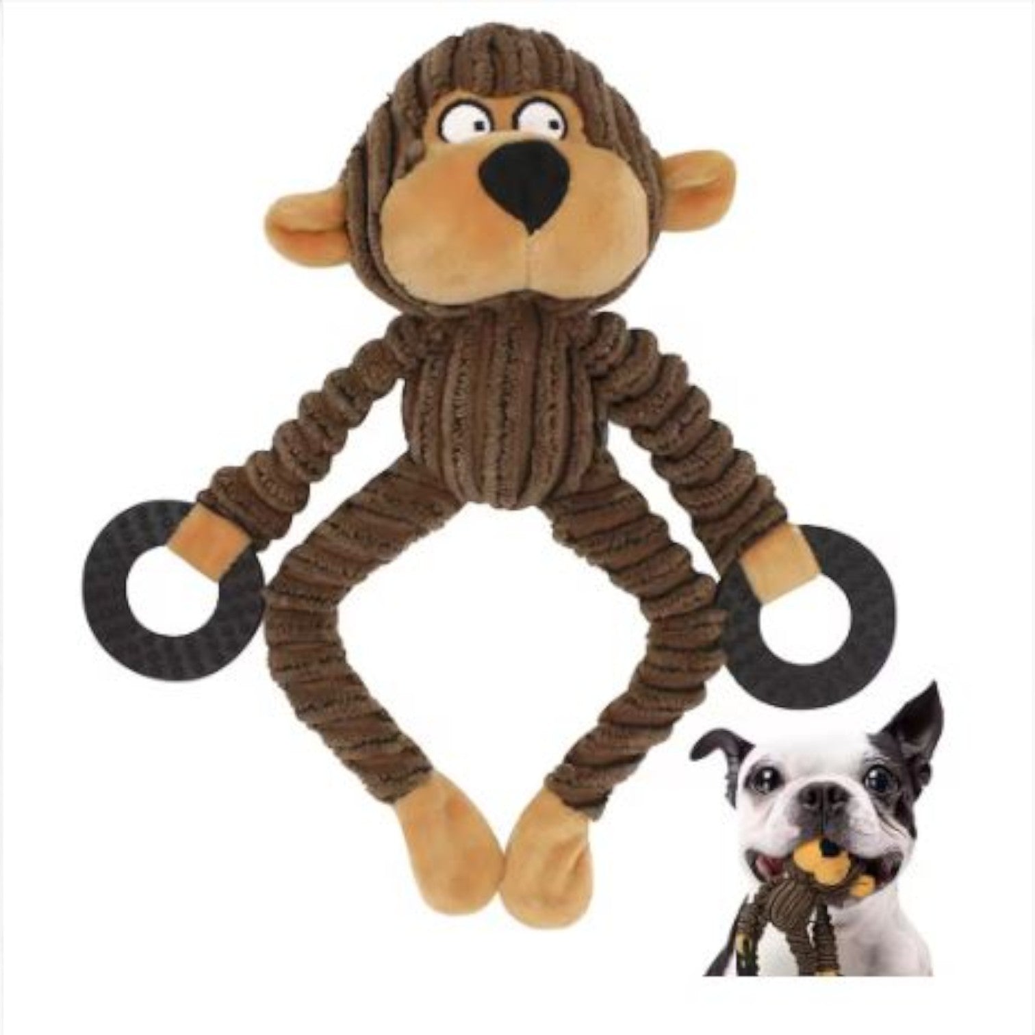 French Bulldog Plush Interactive Toy for Flat-Face Breeds-fadou