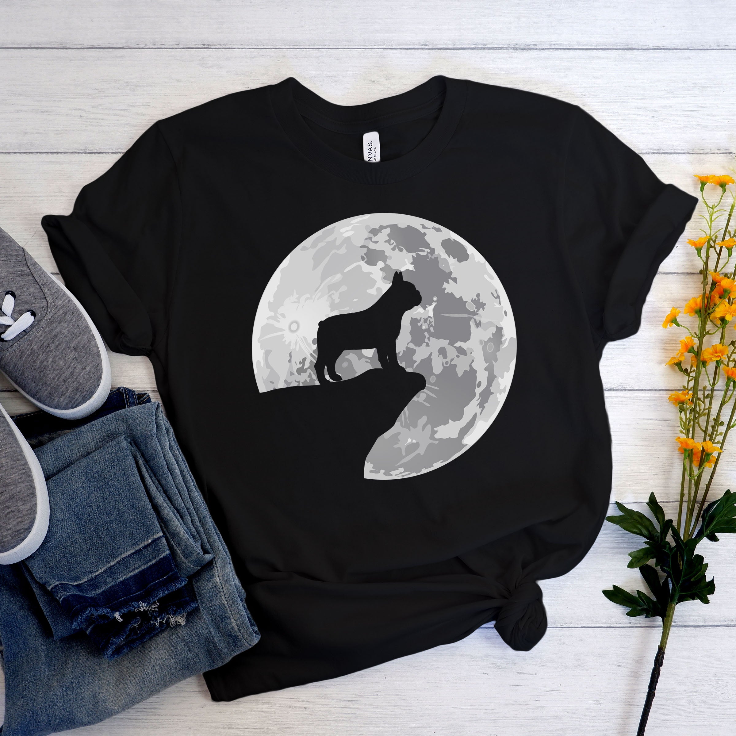 Night Frenchie - Unisex T-Shirt for Dog Lovers and Owners-fadou