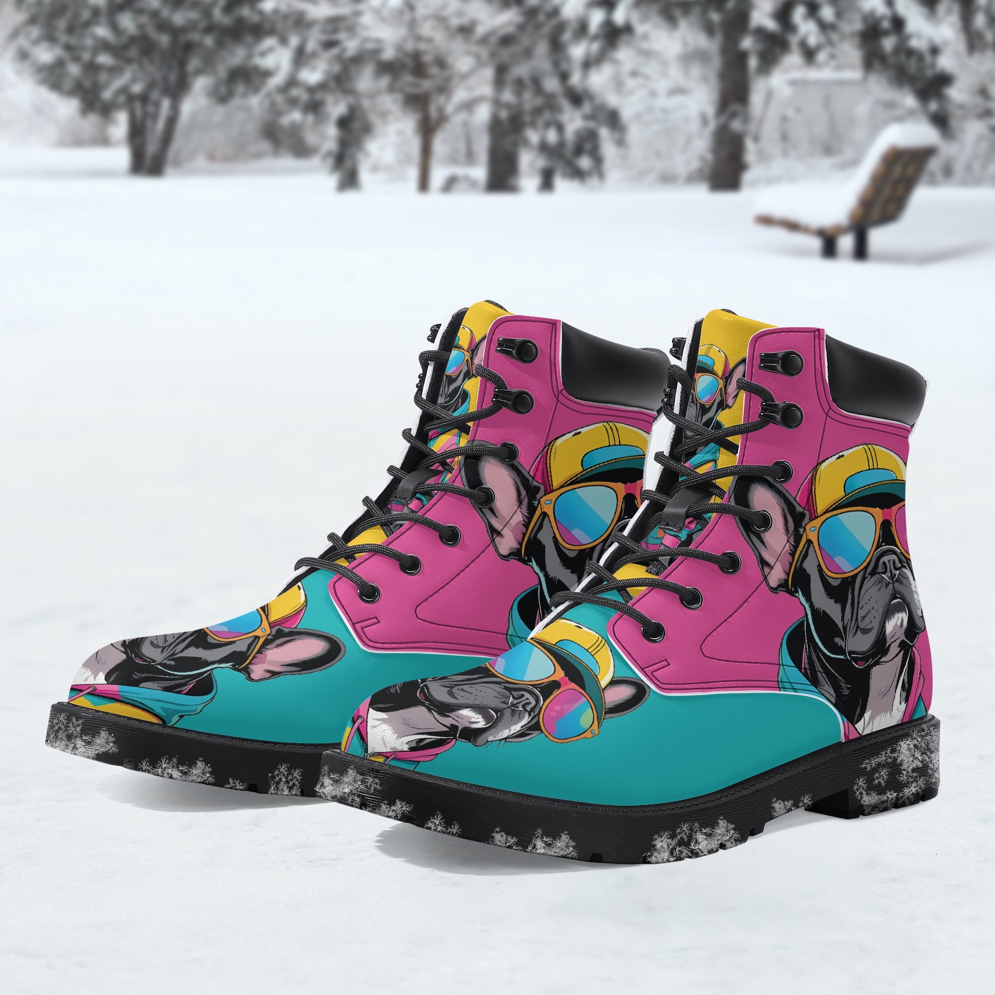 French Bulldog Leather Leather Boots for Frenchie Enthusiasts-fadou