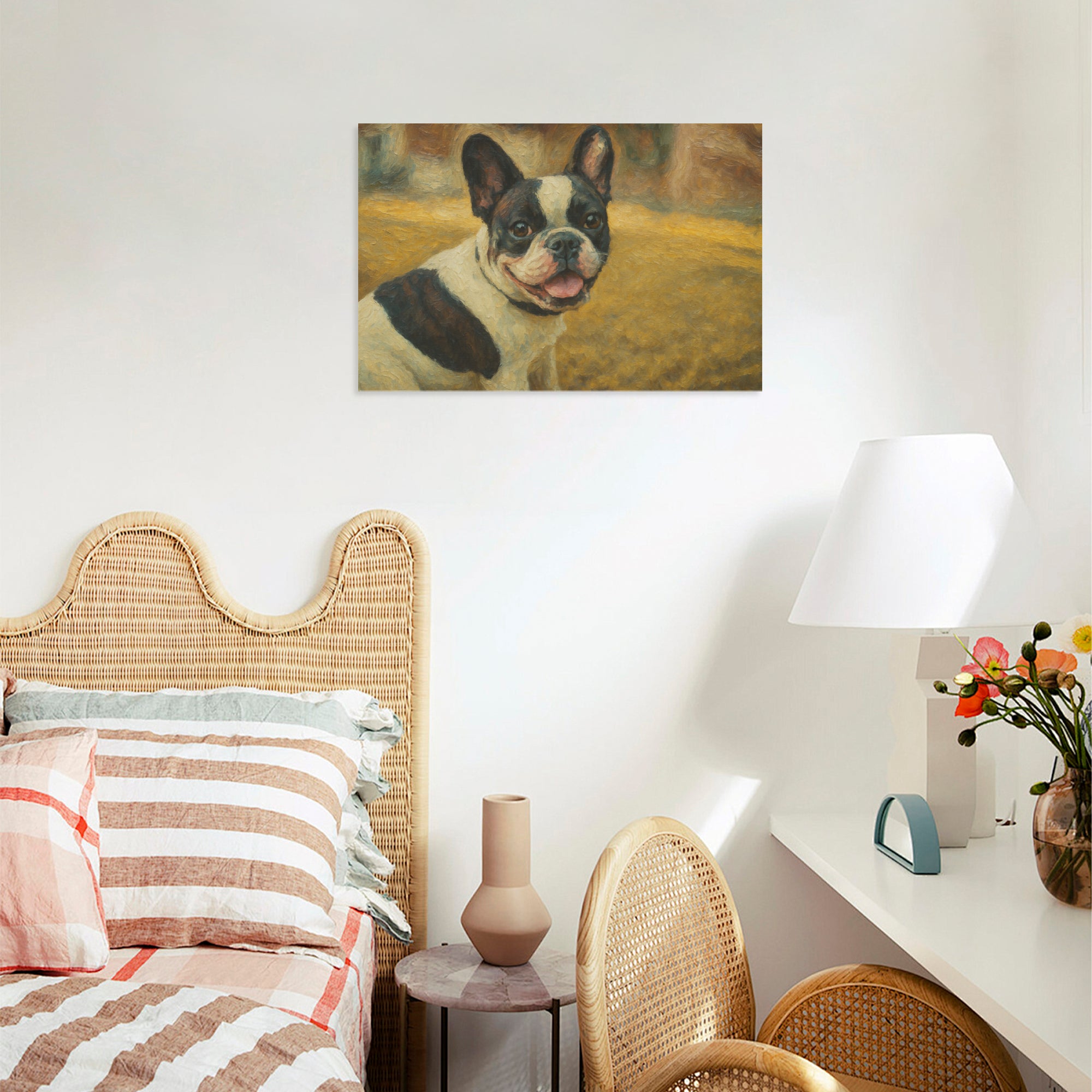 French Bulldog Personalized Canvas Wall Art for Frenchie Enthusiasts-fadou