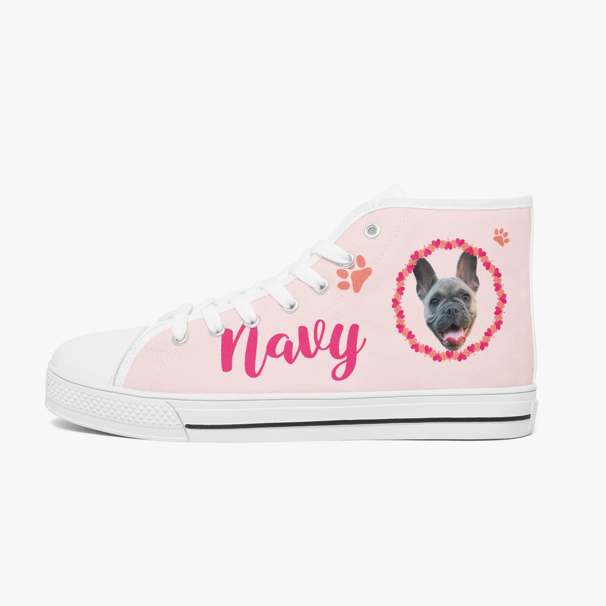 French Bulldog Personalized Canvas Sneakers for Bulldog Owners-fadou