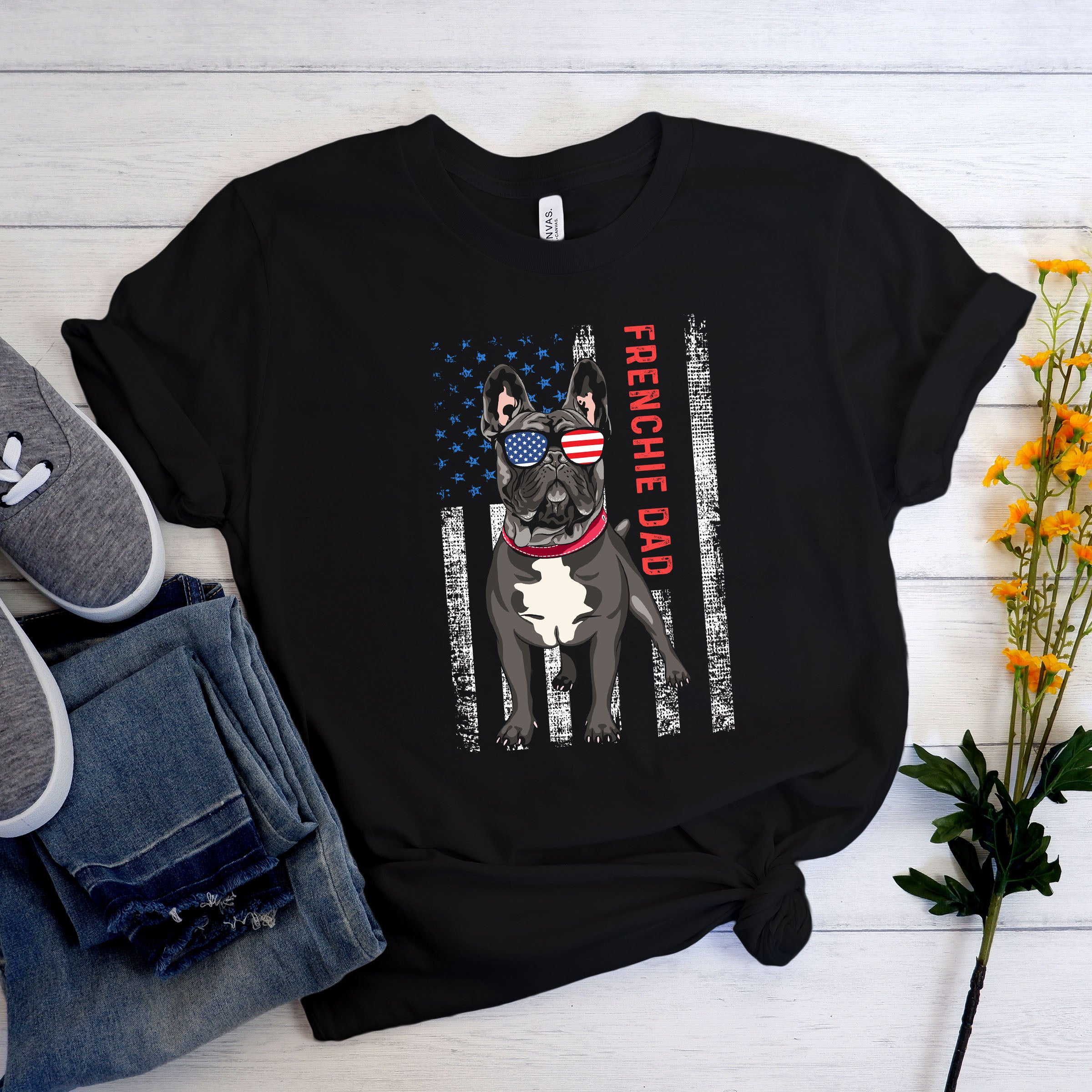 Dadgram French Bulldog Dog Lover Tee for Dog Moms & Dads-fadou