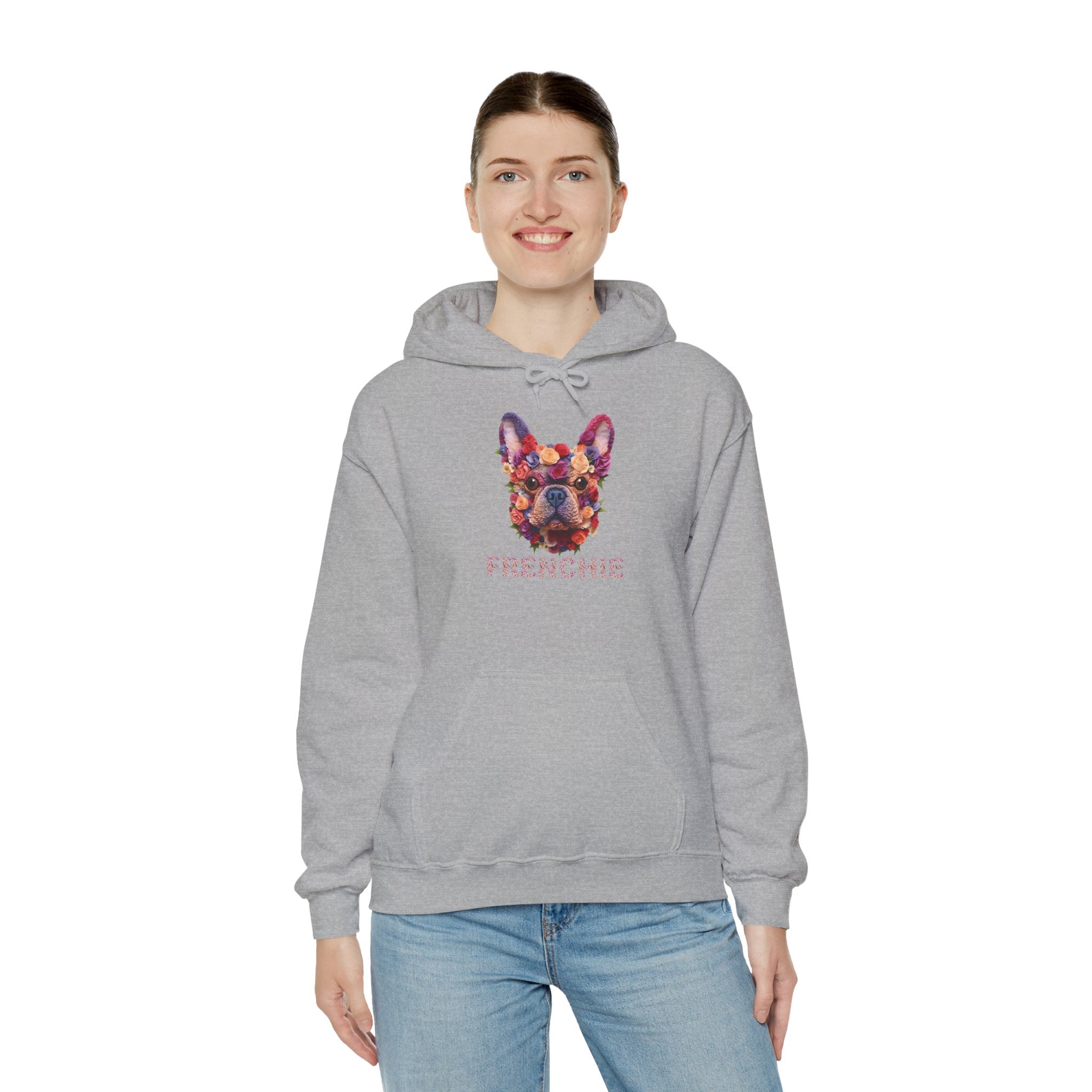 Flowers French Bulldog Dog Mom Hoodie for Bulldog Owners-fadou
