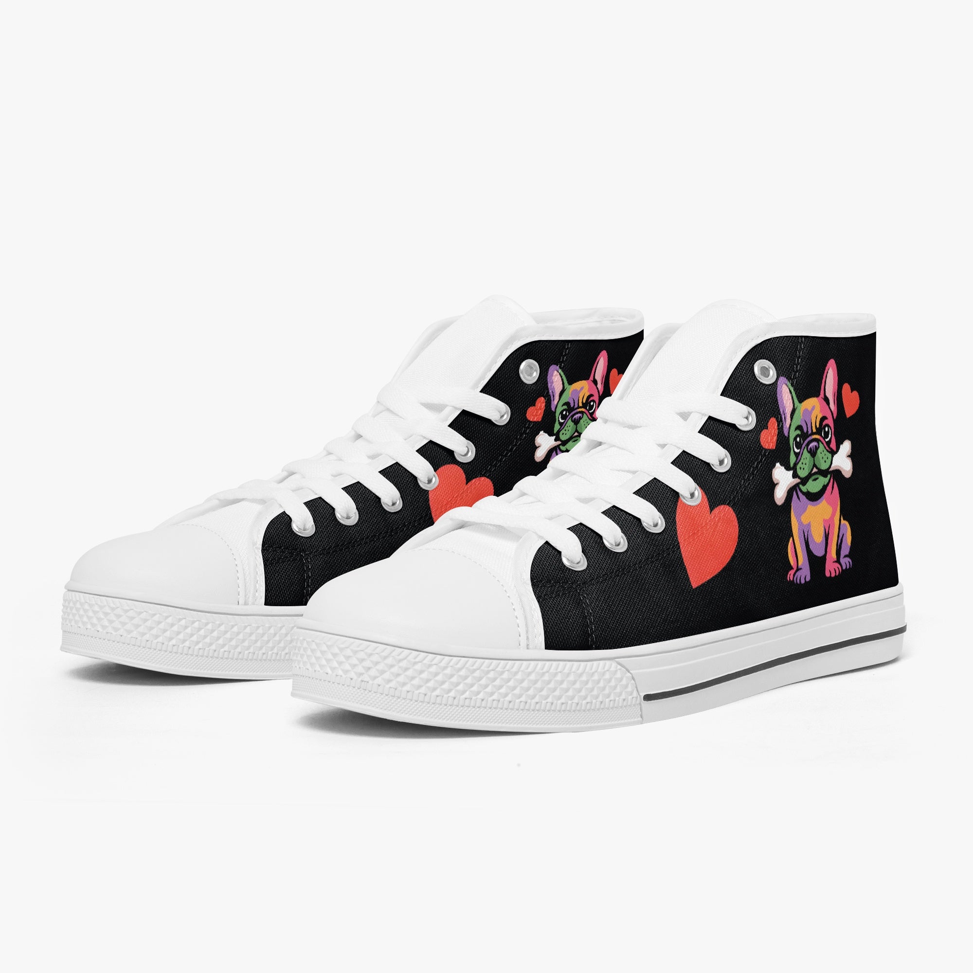 High-Top Classic High-Top Shoes for Frenchie Enthusiasts-fadou