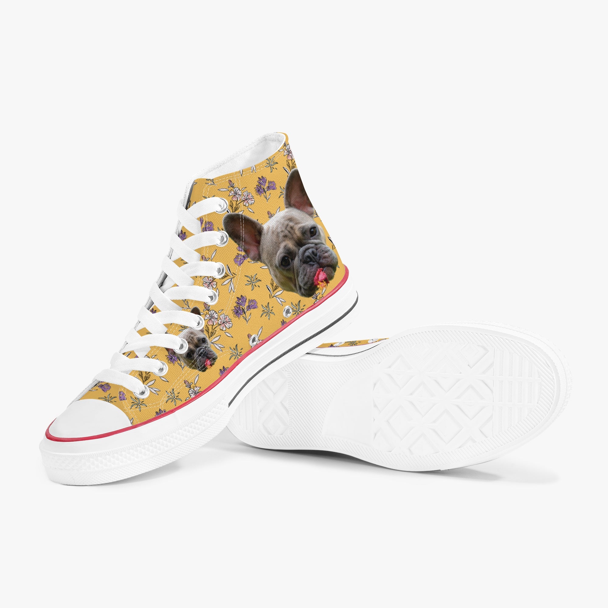 French Bulldog Personalized High-Top Shoes for Frenchie Enthusiasts-fadou