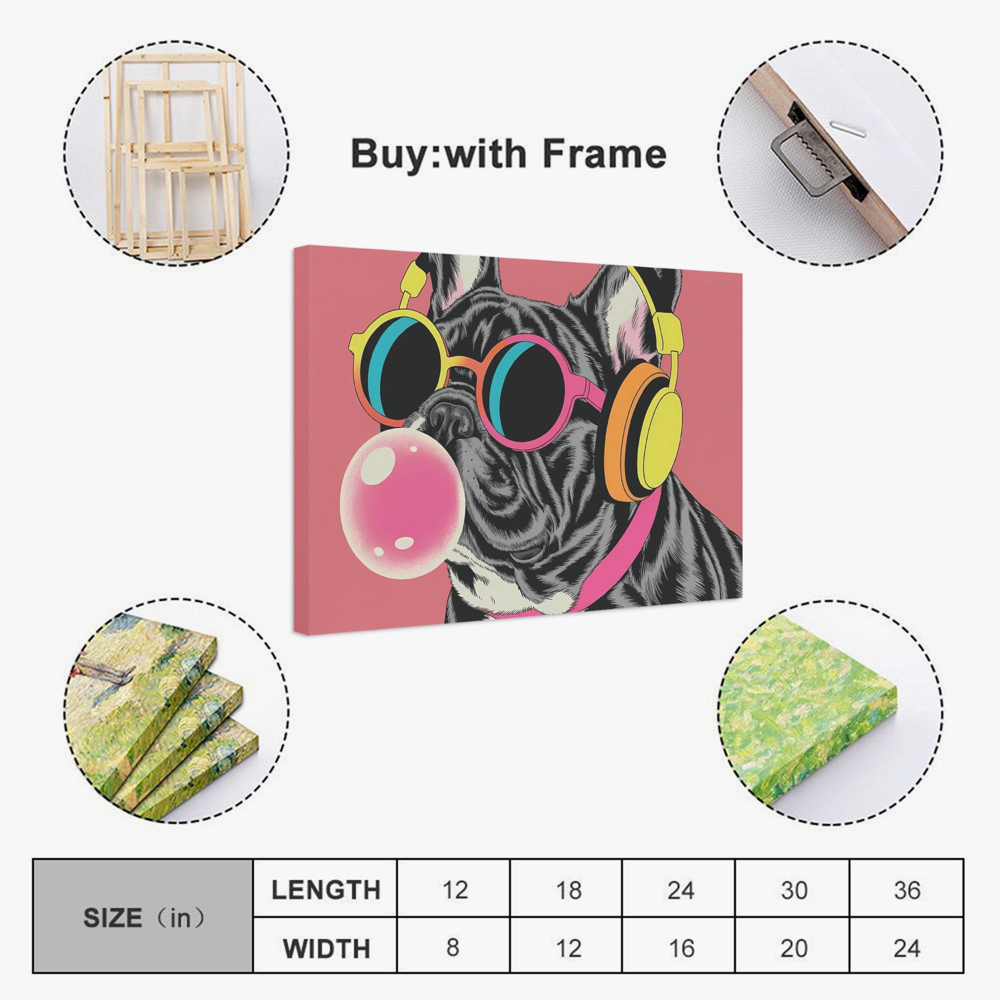 French Bulldog Adorable Decorative Canvas for Frenchie Enthusiasts-fadou