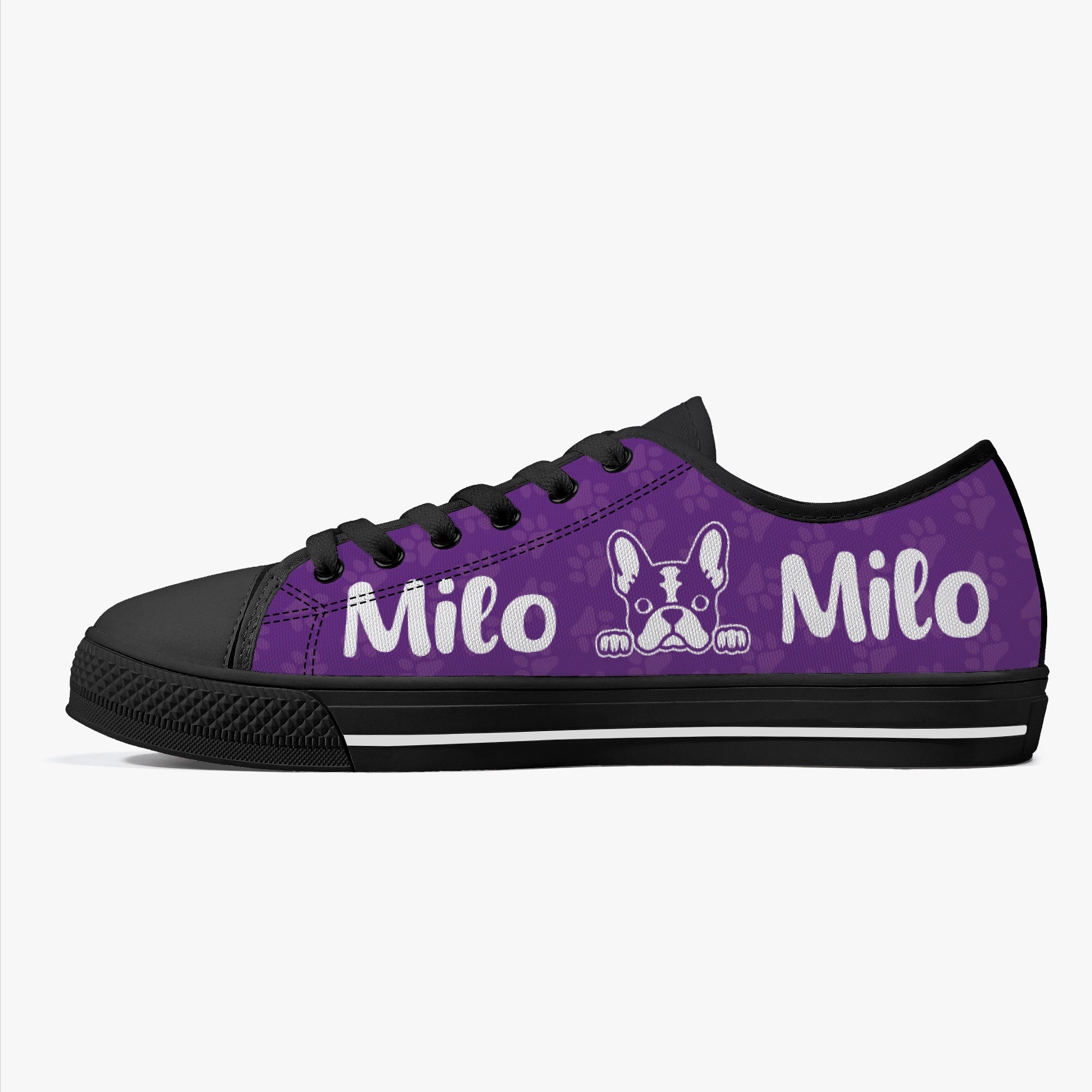 Frenchie Personalized Canvas Sneakers for Everyday Wear-fadou